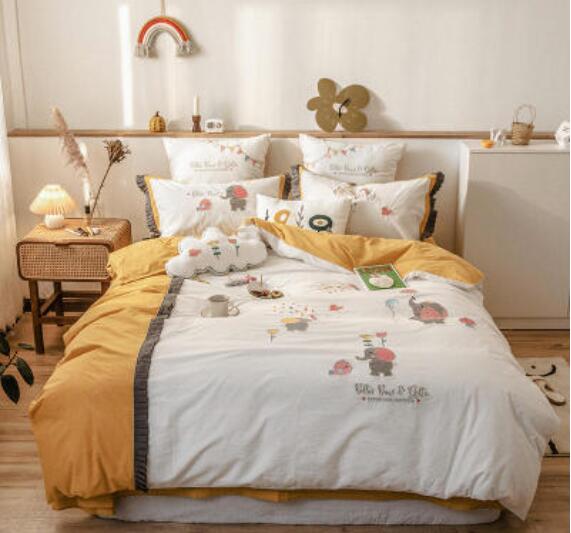 3D Yellow Elephant 40332 Bed Pillowcases Quilt