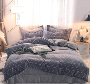 3D Dark Grey 20125 Bed Pillowcases Quilt