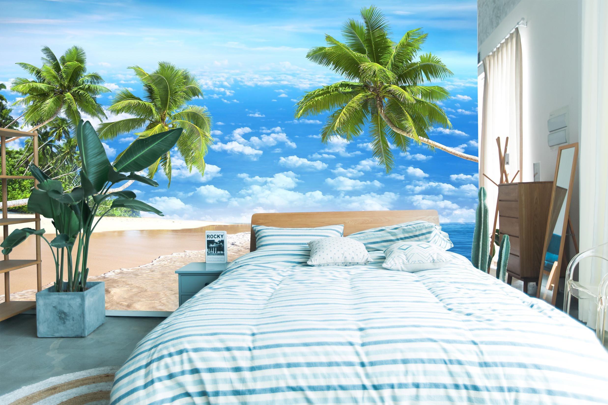 3D Beach White Clouds 107 Wall Murals Wallpaper AJ Wallpaper 2 