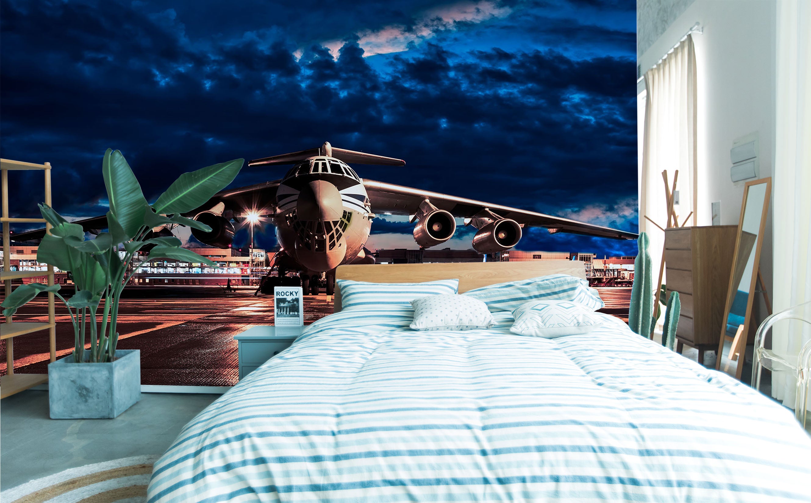 3D Aircraft Lighting 386 Vehicle Wall Murals