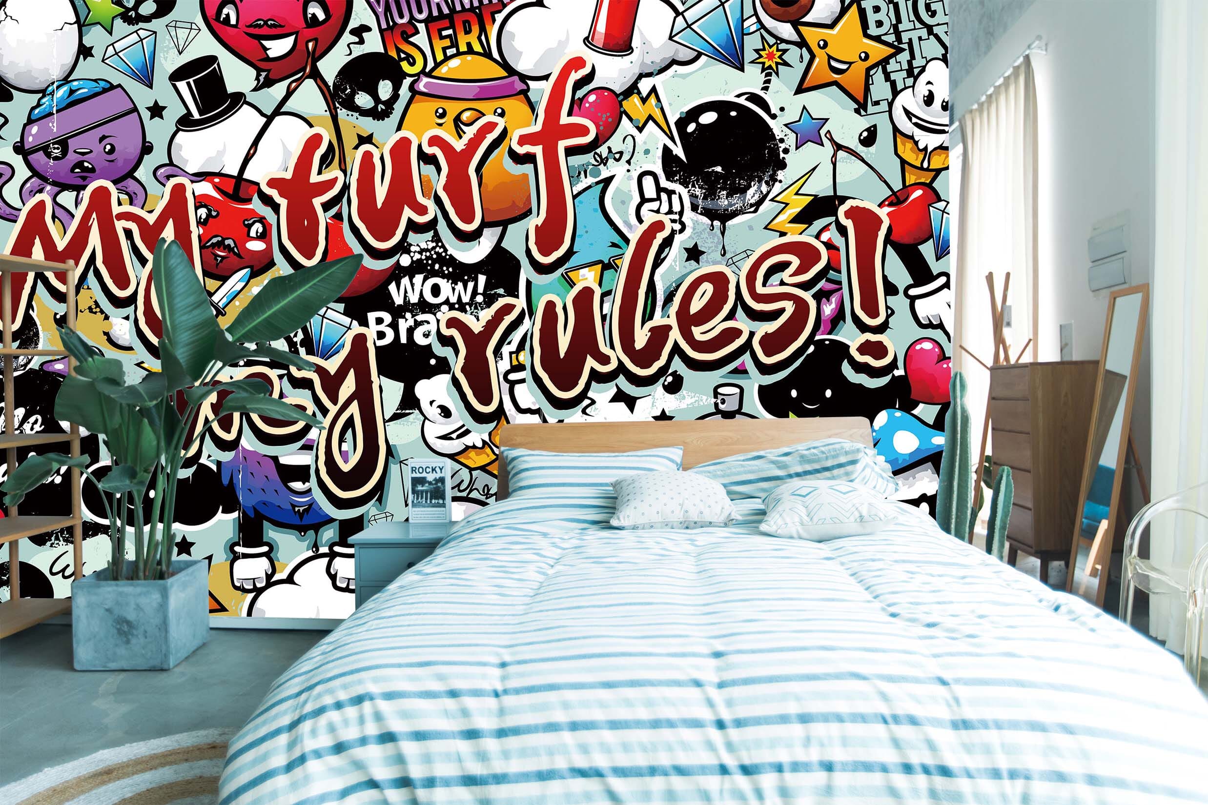 3D Doodle Monster 068 Wall Murals Wallpaper AJ Wallpaper 2 