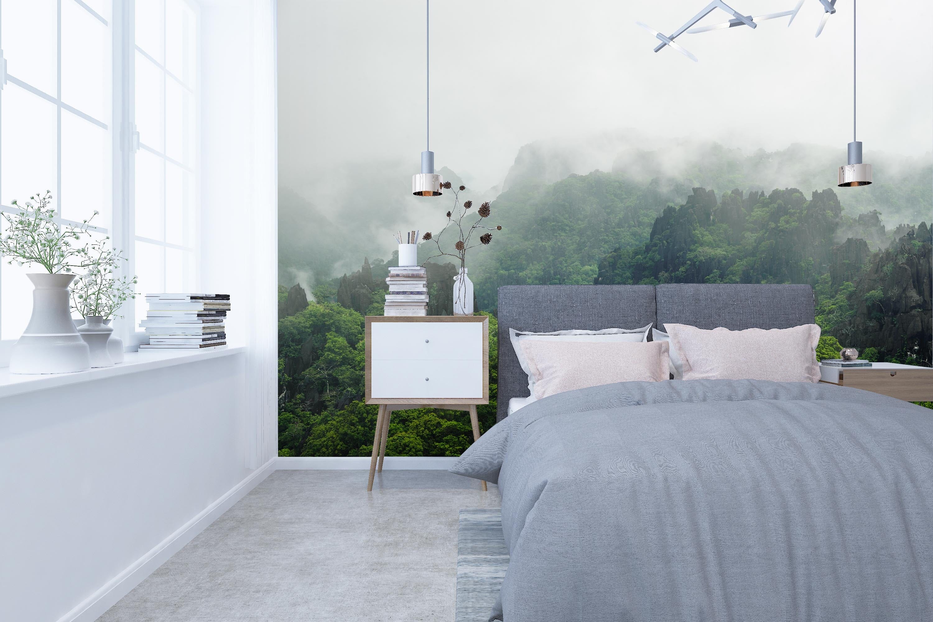 3D Mountain Forest 41 Wall Murals Wallpaper AJ Wallpaper 2 