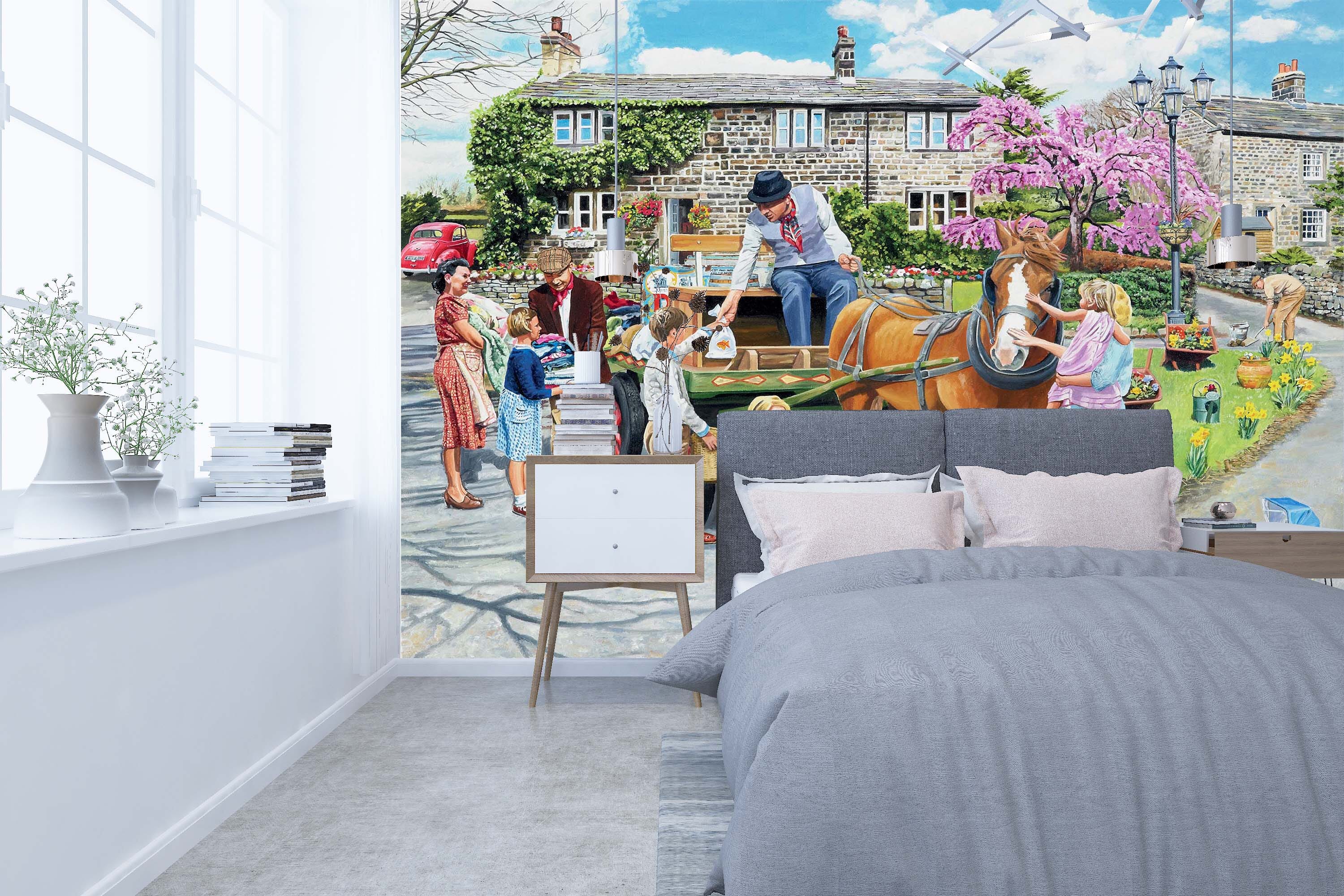 3D Petting The Horse 1044 Trevor Mitchell Wall Mural Wall Murals Wallpaper AJ Wallpaper 2 