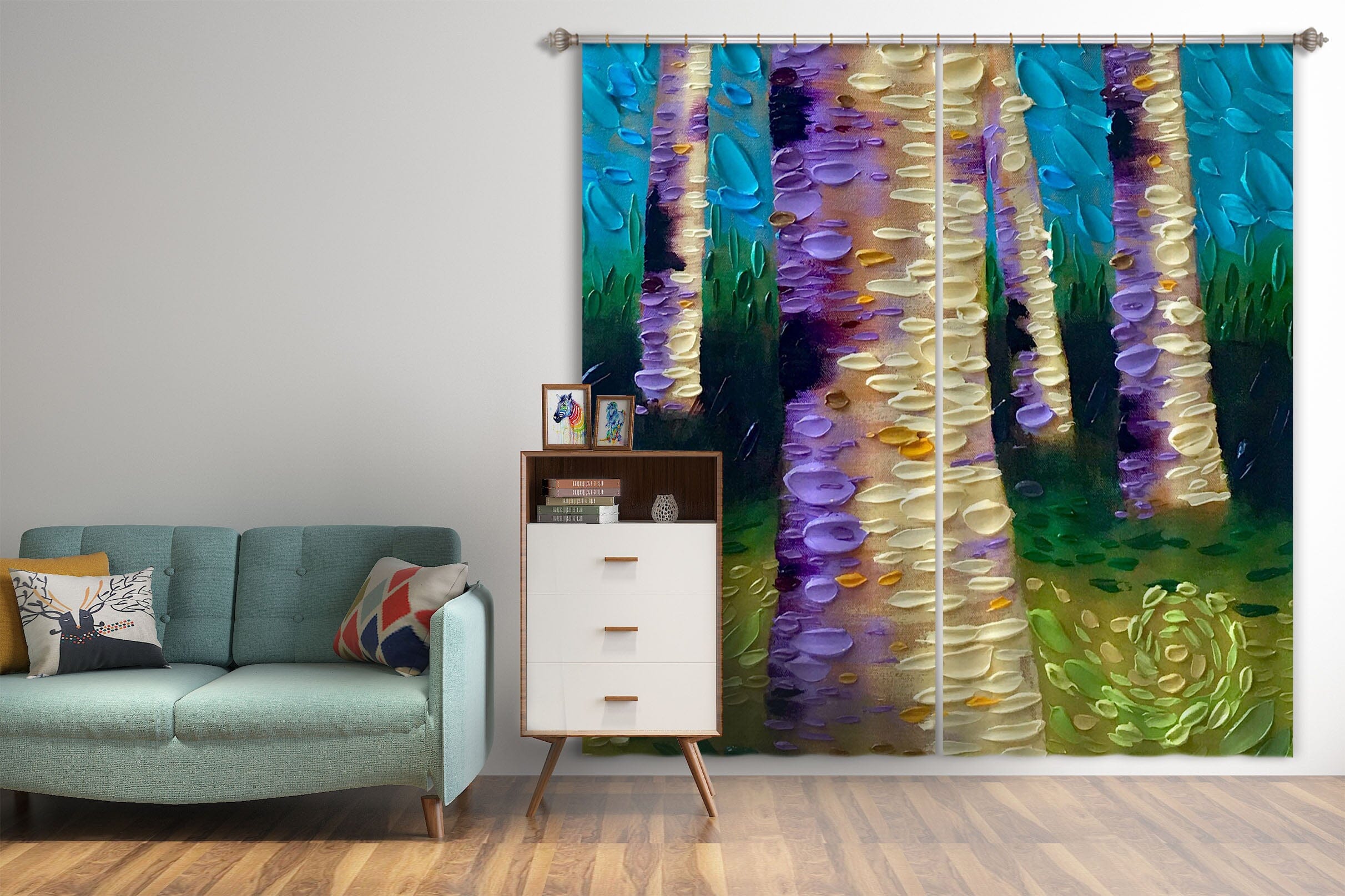 3D Garden Mystery Panel 044 Dena Tollefson Curtain Curtains Drapes Curtains AJ Creativity Home 