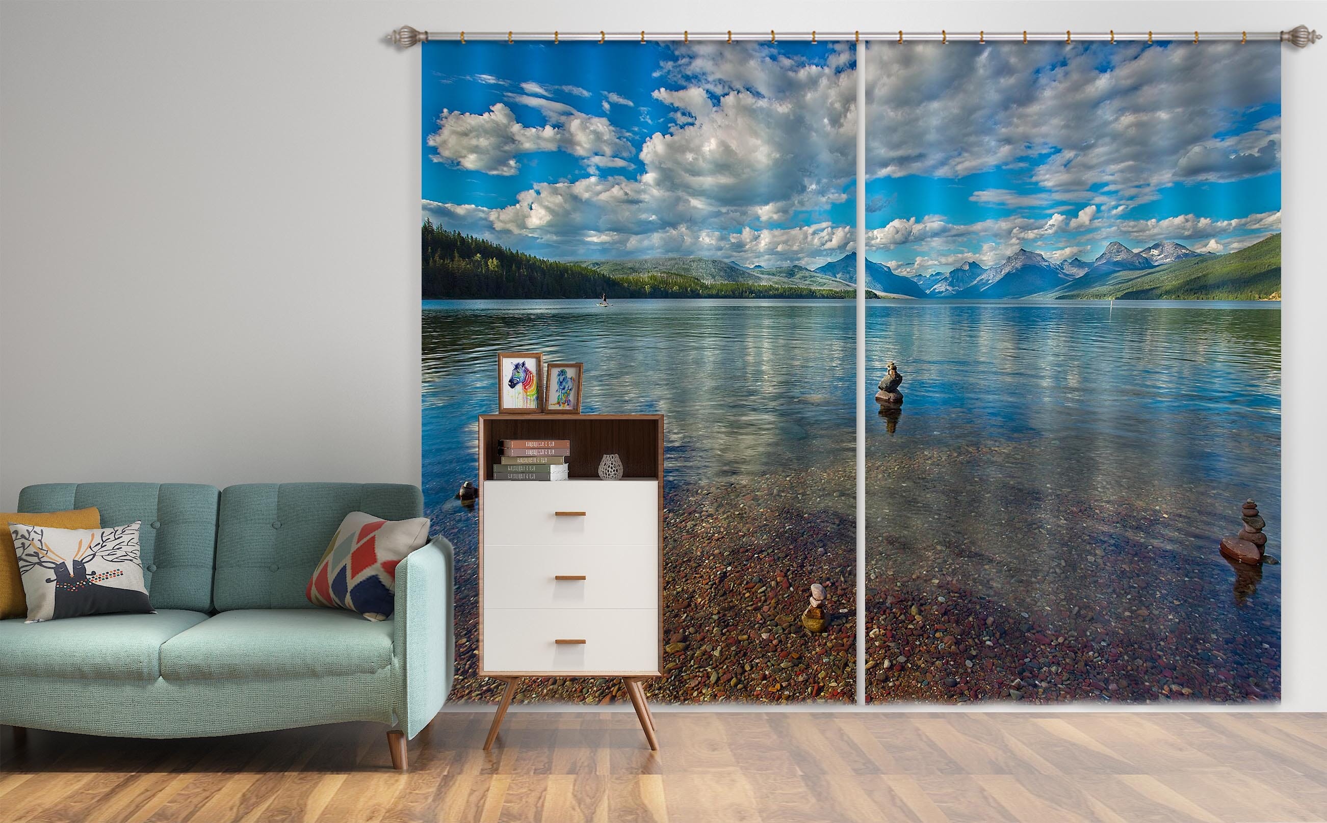 3D Reflection In Water 064 Kathy Barefield Curtain Curtains Drapes Curtains AJ Creativity Home 