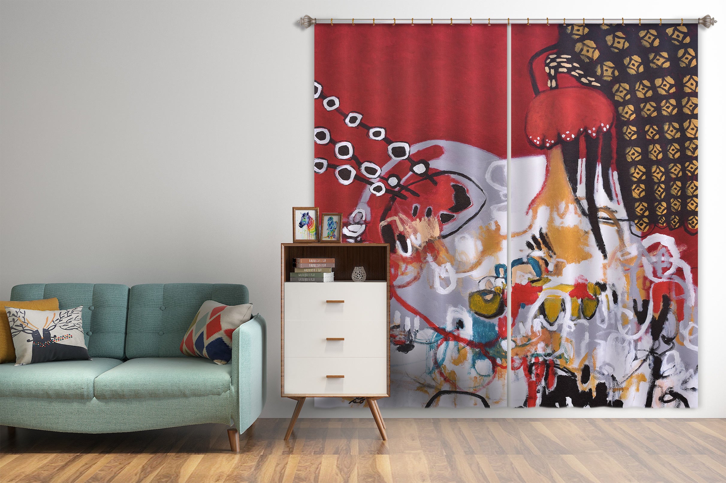 3D Abstract Style 2342 Misako Chida Curtain Curtains Drapes