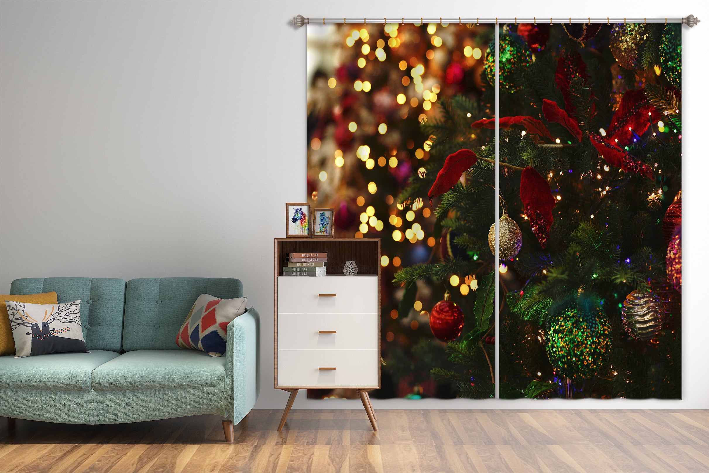 3D Tree 52080 Christmas Curtains Drapes Xmas