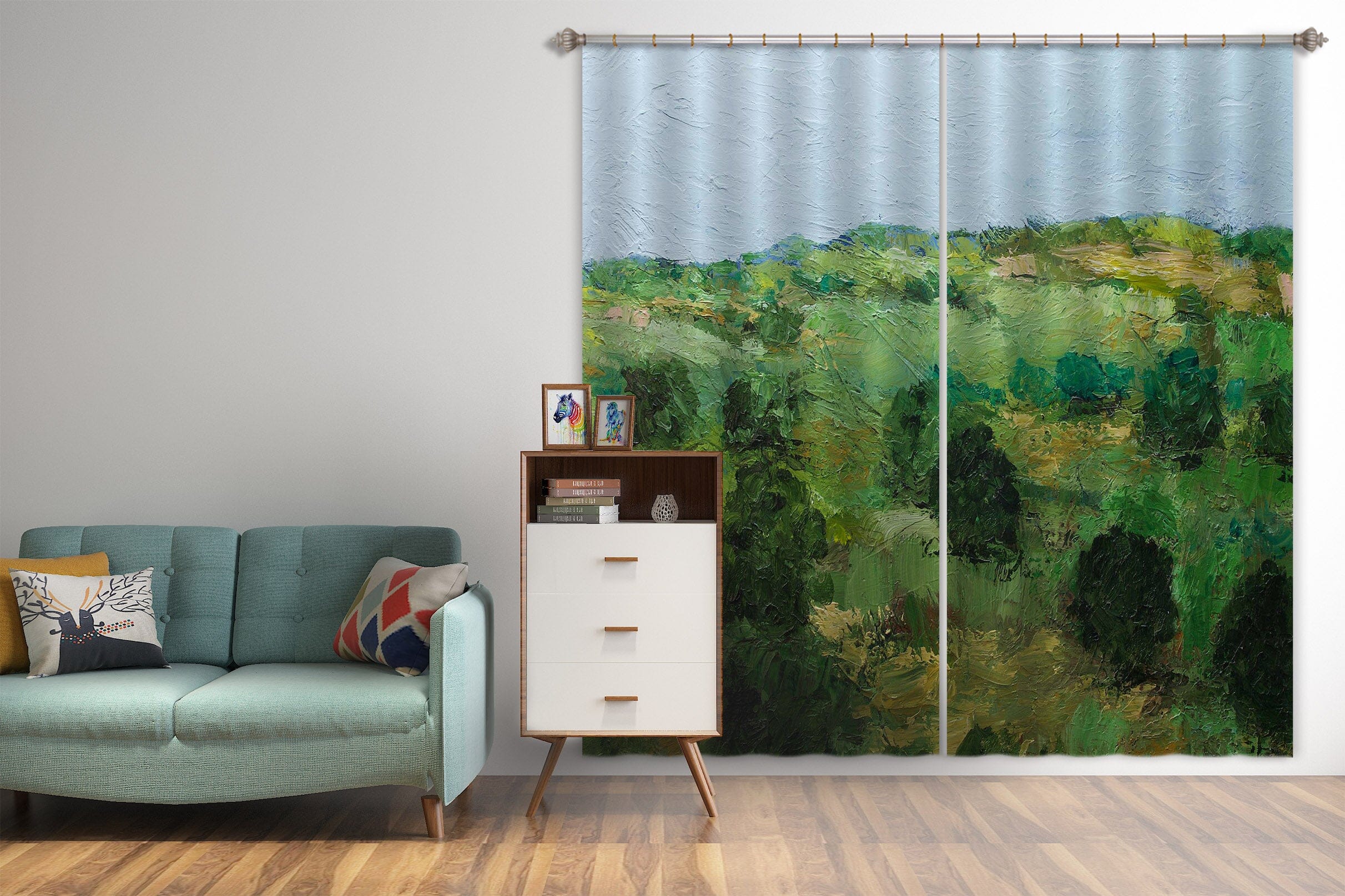 3D Green Forest 202 Allan P. Friedlander Curtain Curtains Drapes Curtains AJ Creativity Home 