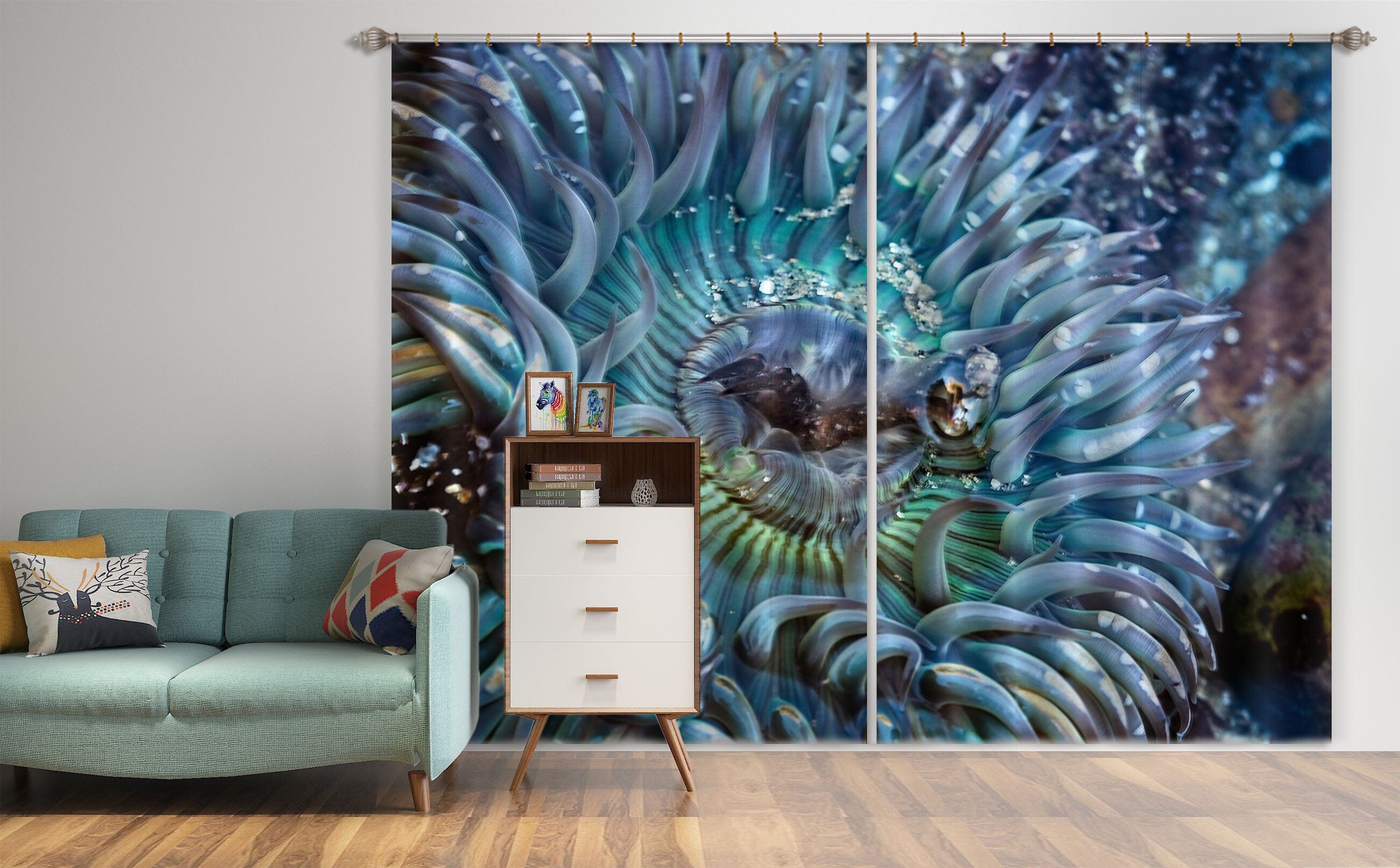 3D Tidepool Treasure 075 Kathy Barefield Curtain Curtains Drapes Curtains AJ Creativity Home 