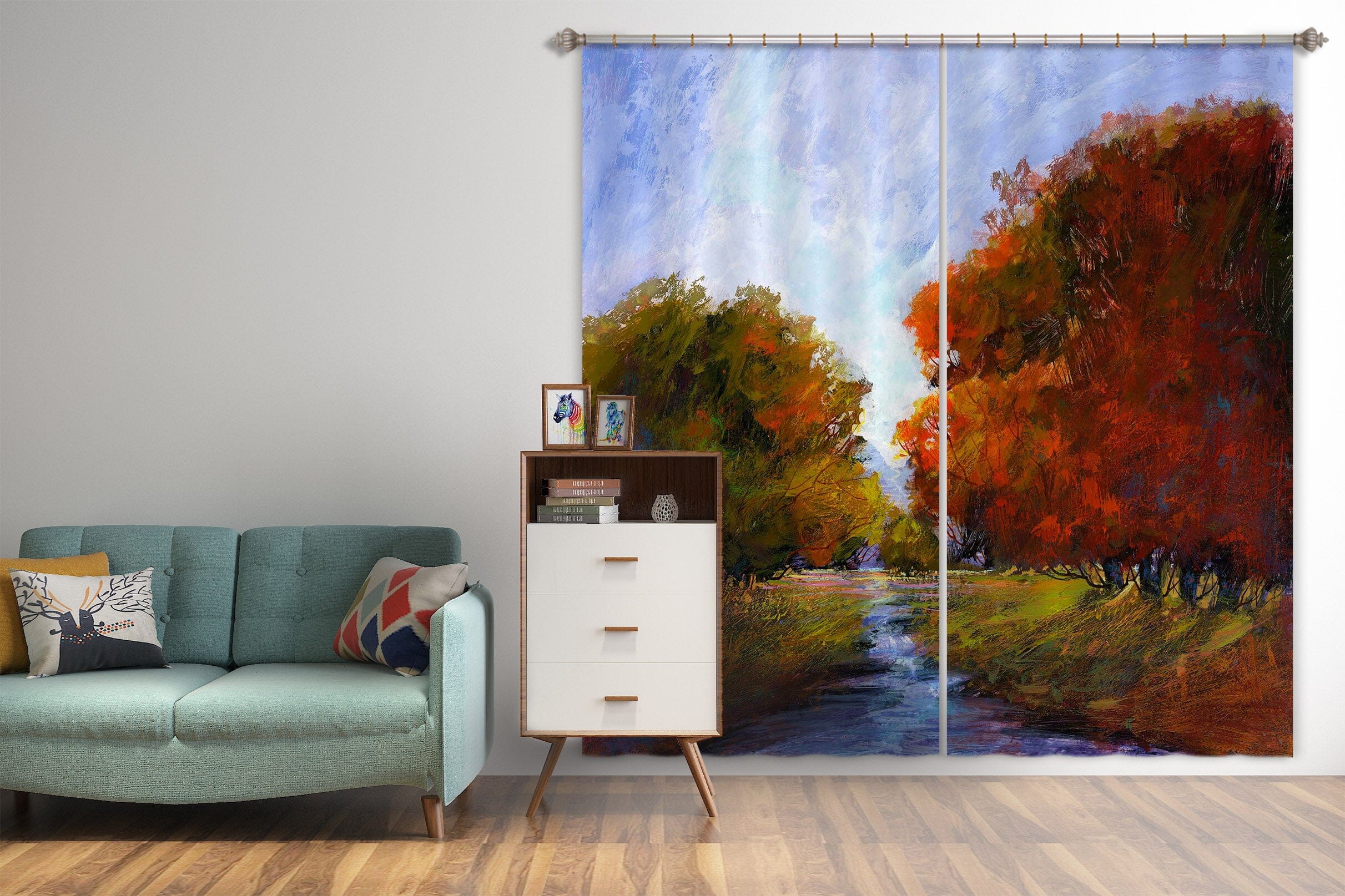 3D Maple Forest 201 Michael Tienhaara Curtain Curtains Drapes Curtains AJ Creativity Home 