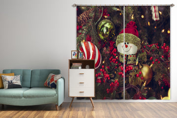 3D Snowman Doll 52023 Christmas Curtains Drapes Xmas