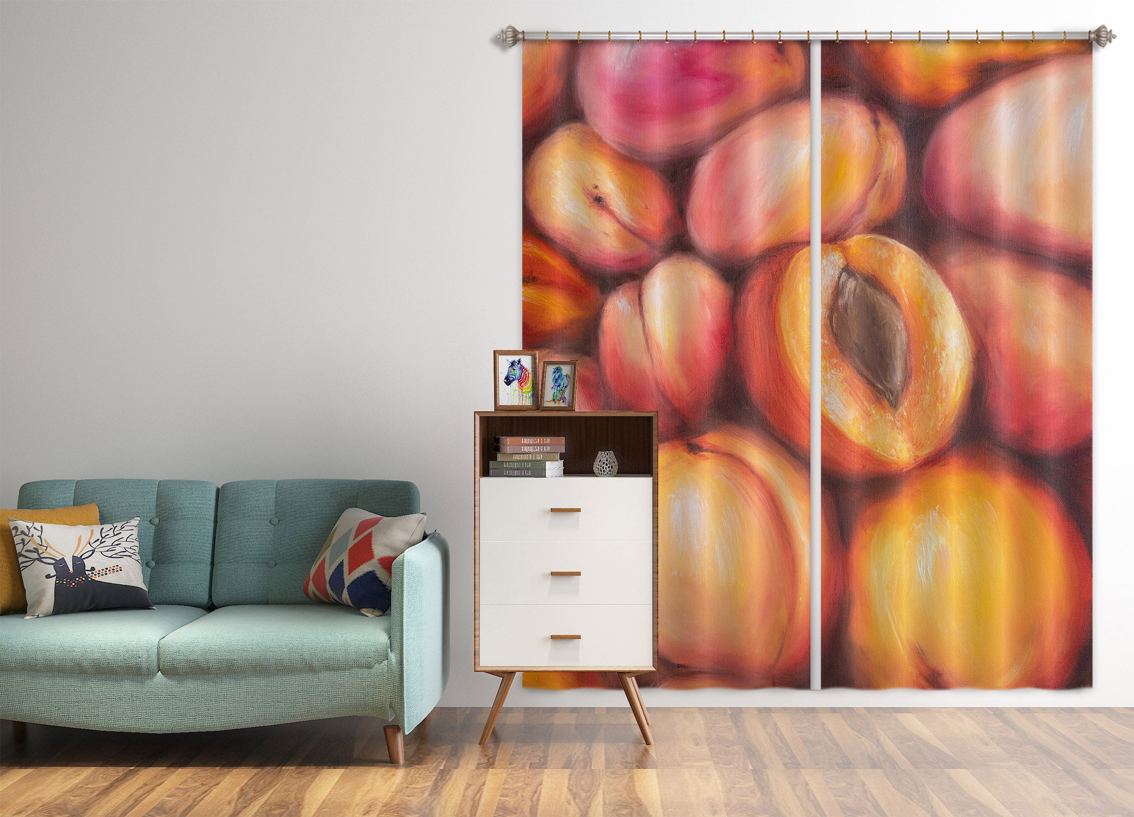 3D Peach 1737 Marina Zotova Curtain Curtains Drapes