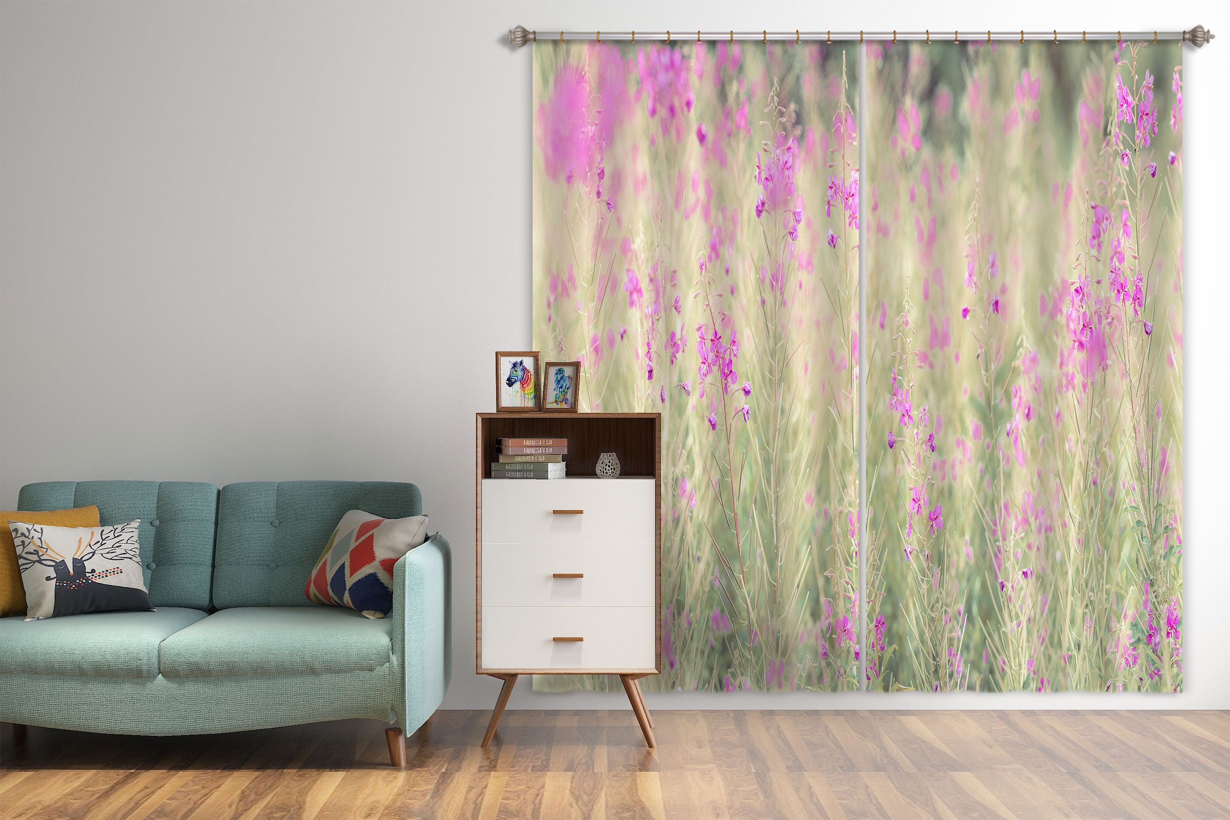3D Wildflowers 6546 Assaf Frank Curtain Curtains Drapes