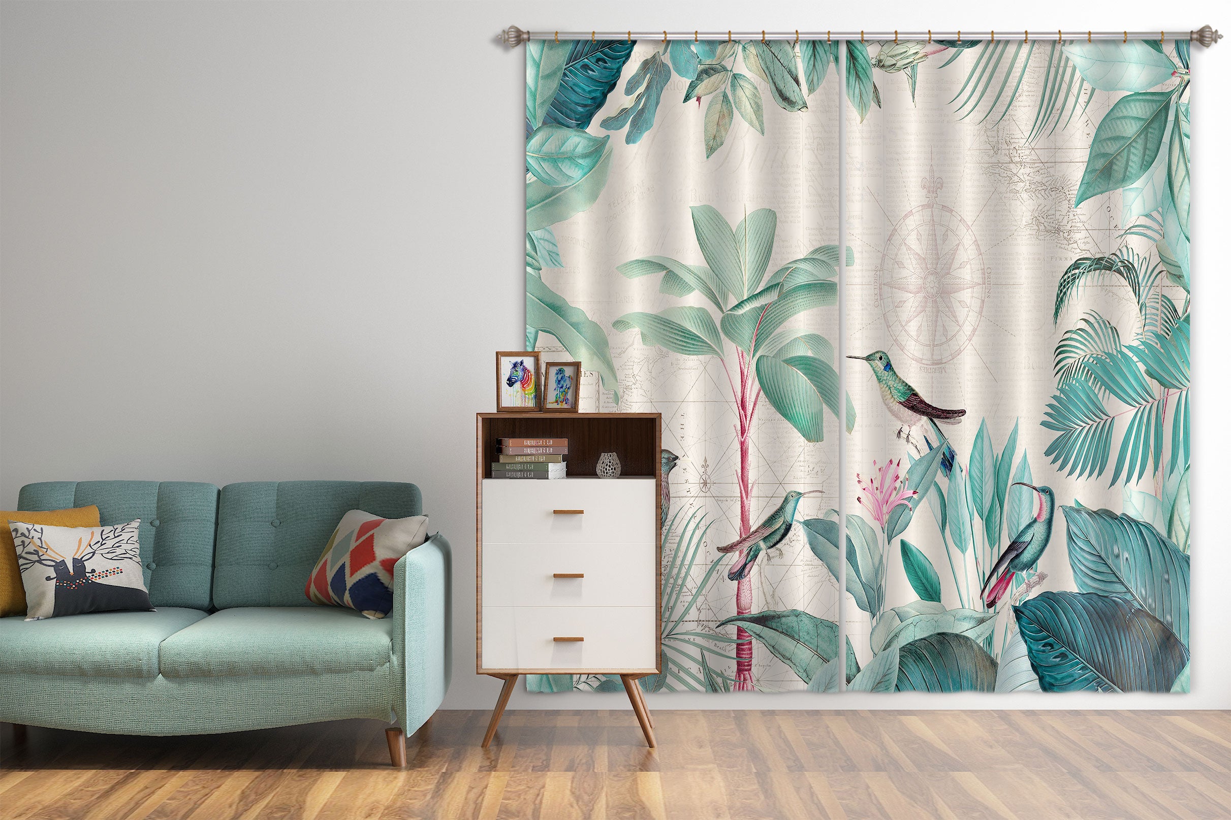 3D Palm Forest 021 Andrea haase Curtain Curtains Drapes