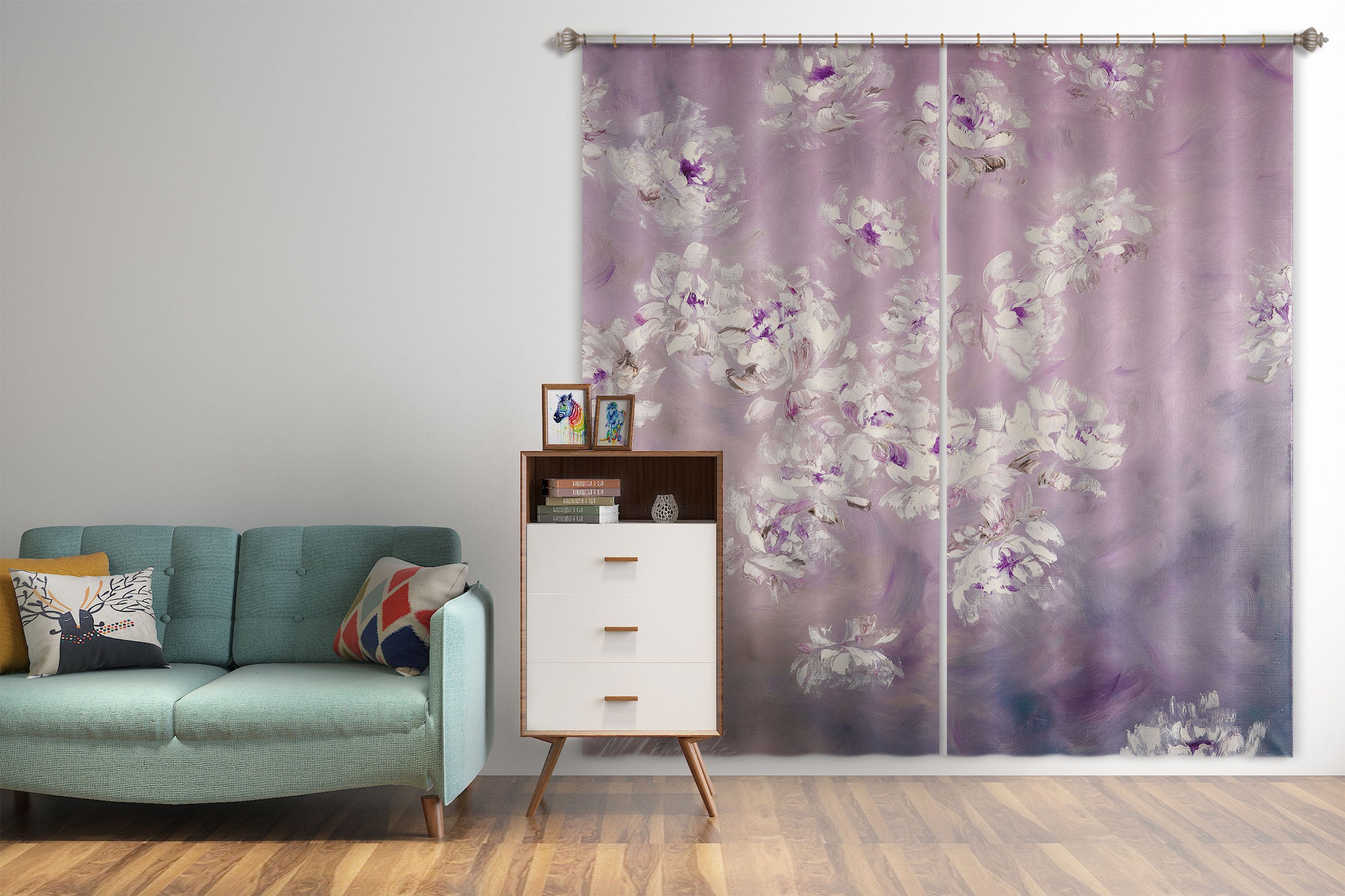 3D Pink Flower 415 Skromova Marina Curtain Curtains Drapes