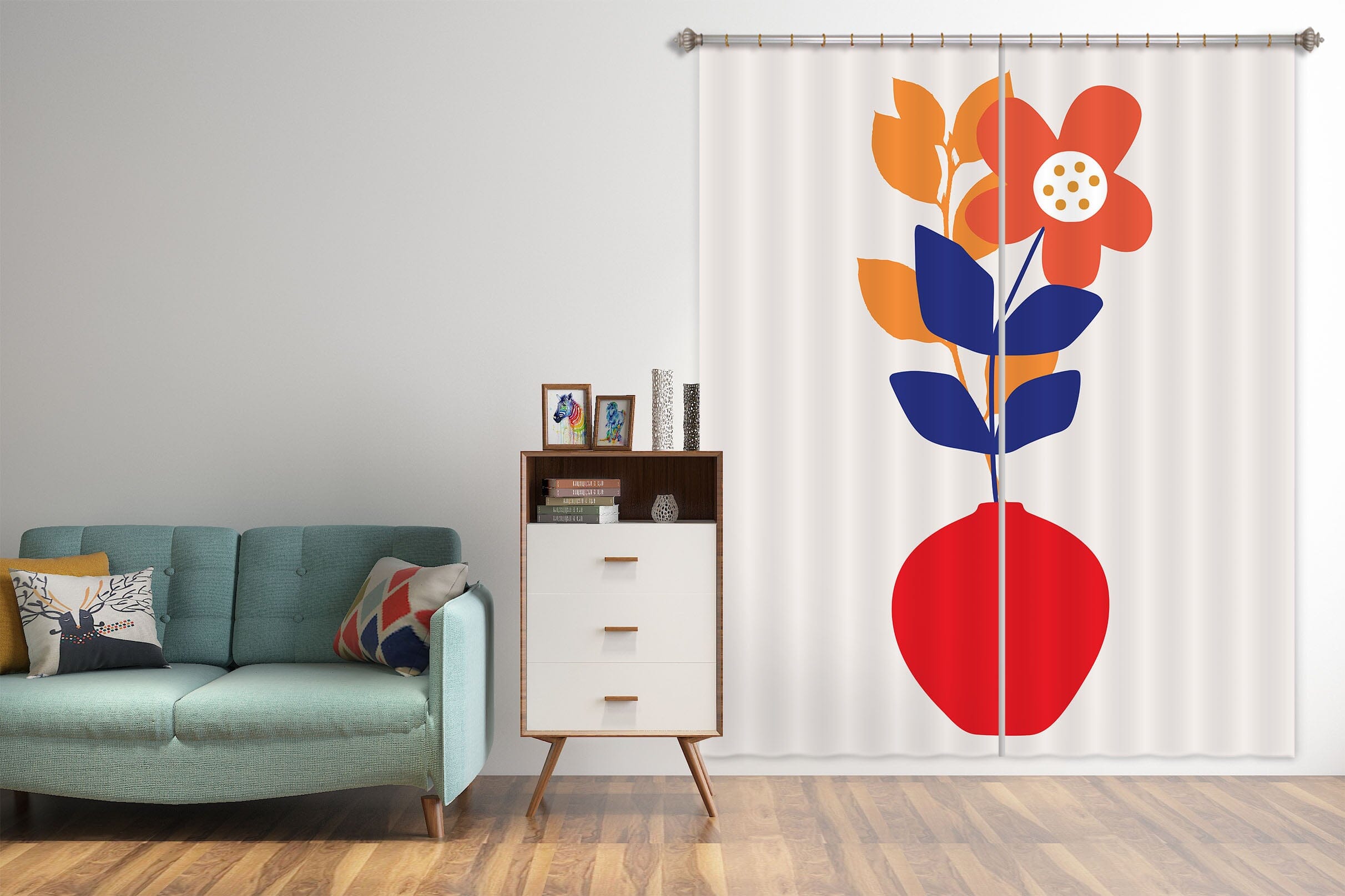 3D Colored Leaves 1128 Boris Draschoff Curtain Curtains Drapes Curtains AJ Creativity Home 