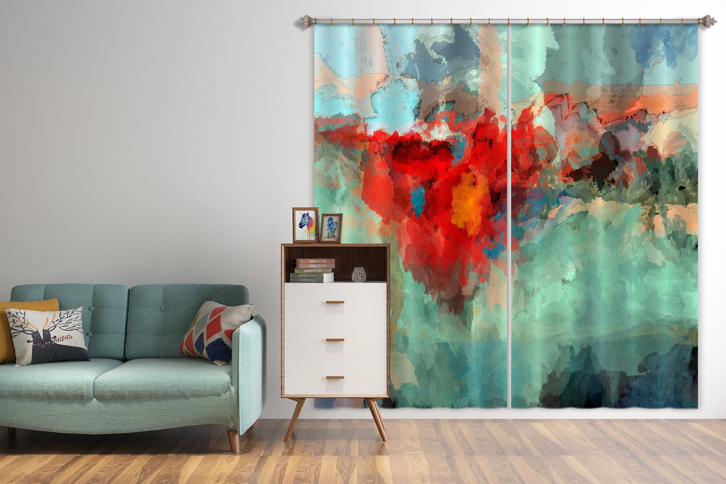 3D Red Smoke 247 Michael Tienhaara Curtain Curtains Drapes Curtains AJ Creativity Home 