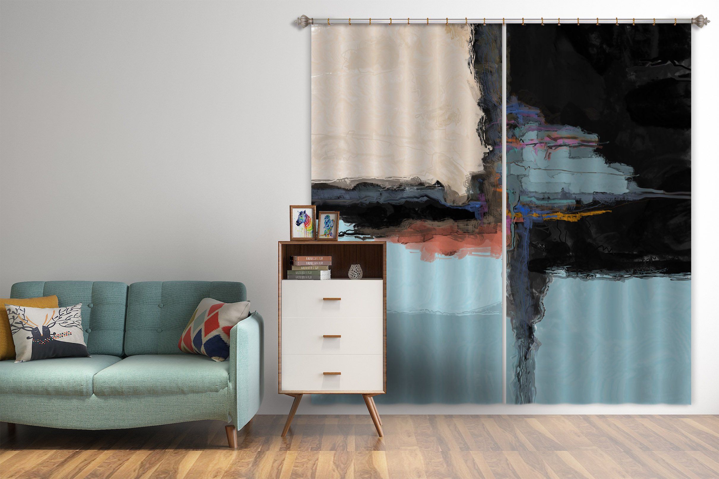 3D Abstract Frame 037 Michael Tienhaara Curtain Curtains Drapes Curtains AJ Creativity Home 