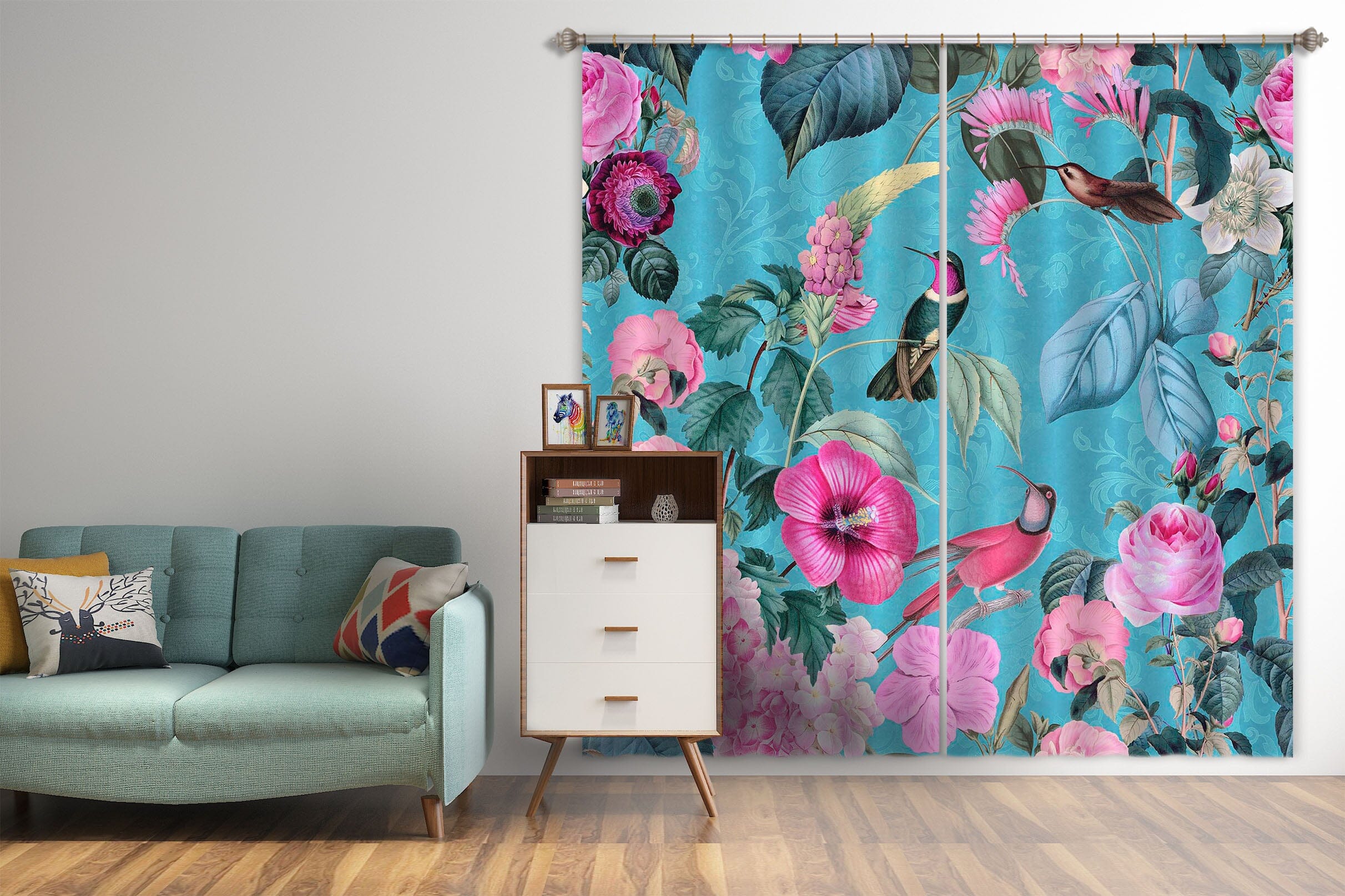 3D Flowers And Birds 059 Andrea haase Curtain Curtains Drapes Curtains AJ Creativity Home 