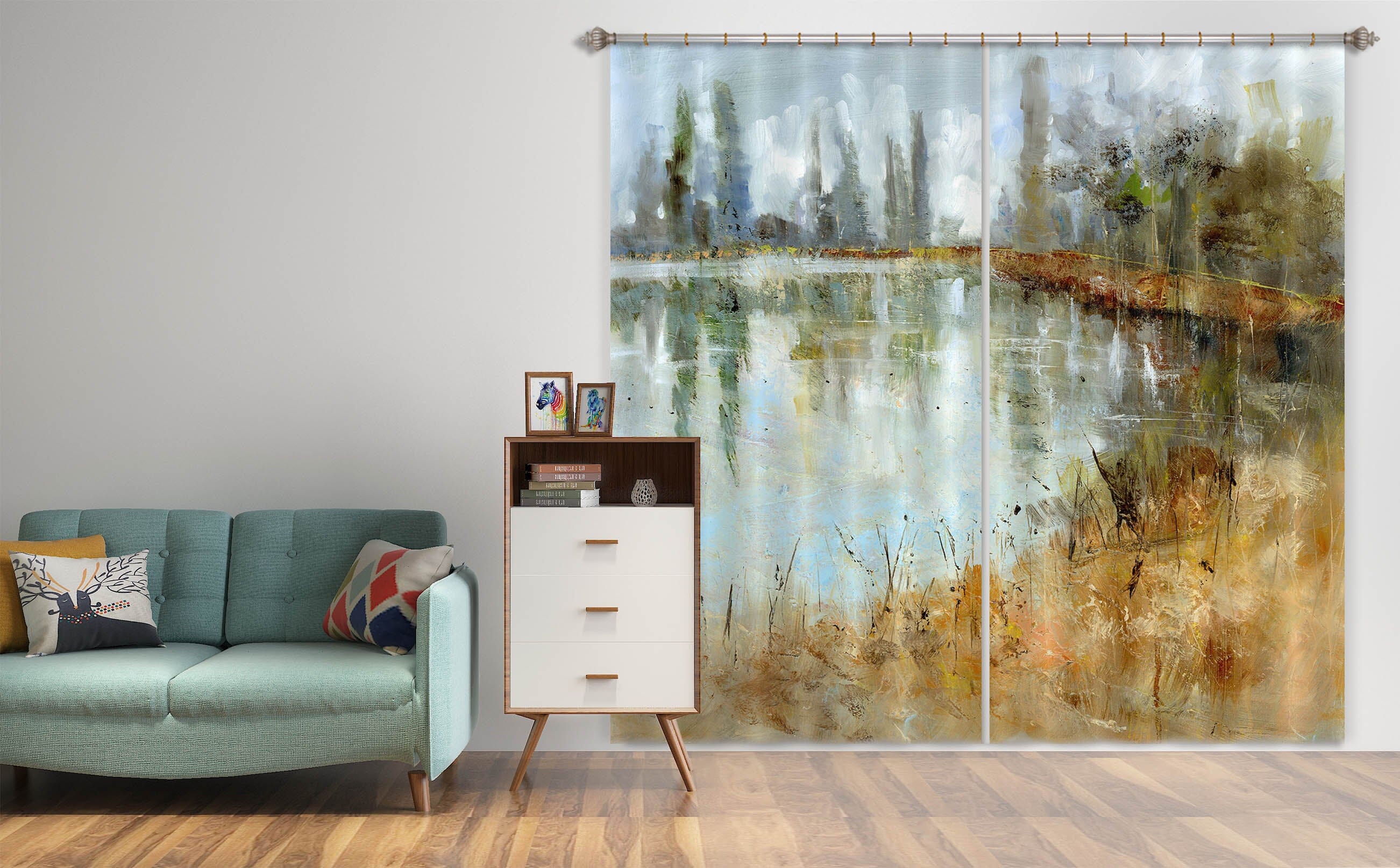 3D Country Road 012 Anne Farrall Doyle Curtain Curtains Drapes Curtains AJ Creativity Home 