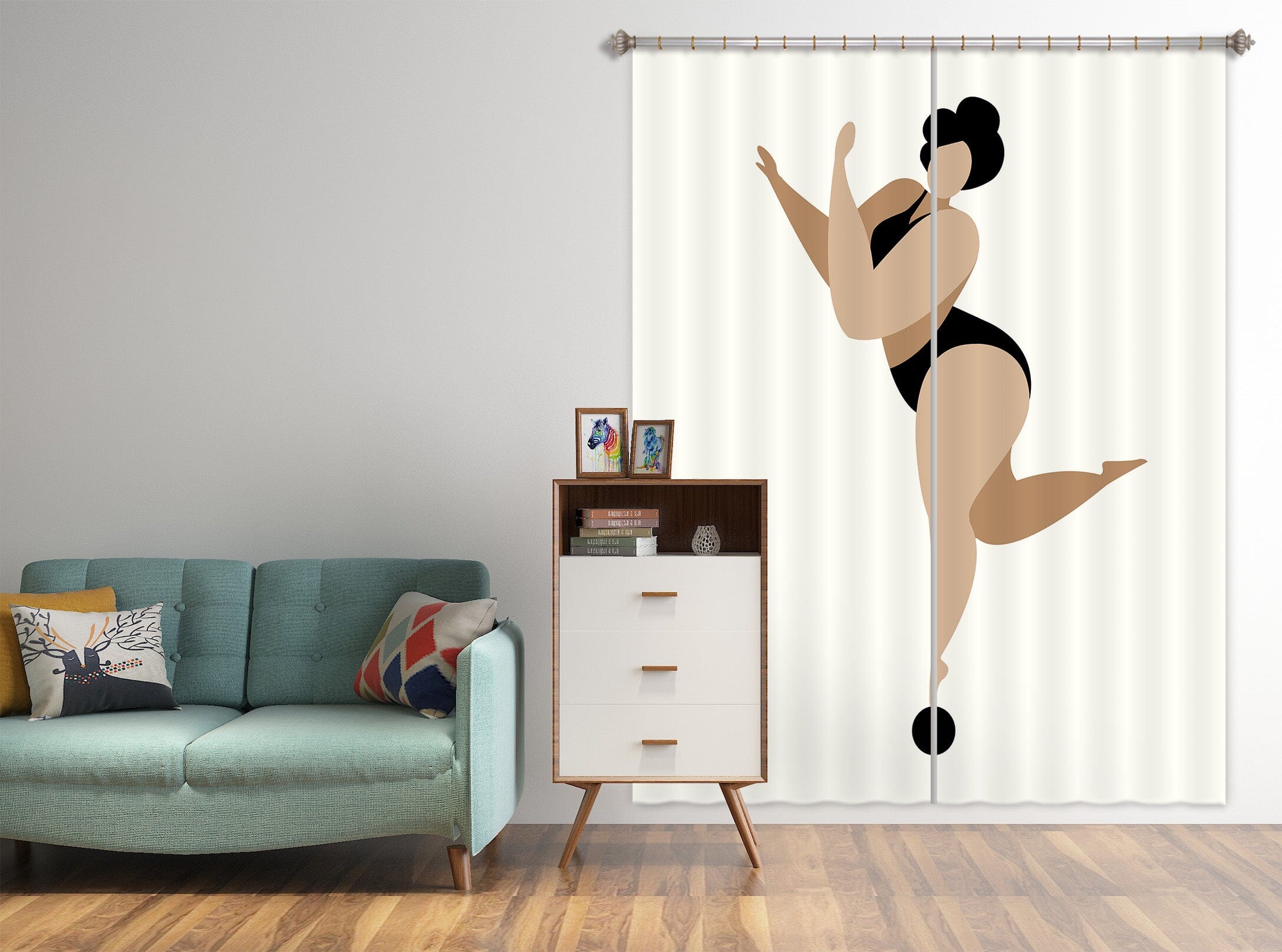 3D Dancing Queen BLACK 1034 Boris Draschoff Curtain Curtains Drapes Curtains AJ Creativity Home 