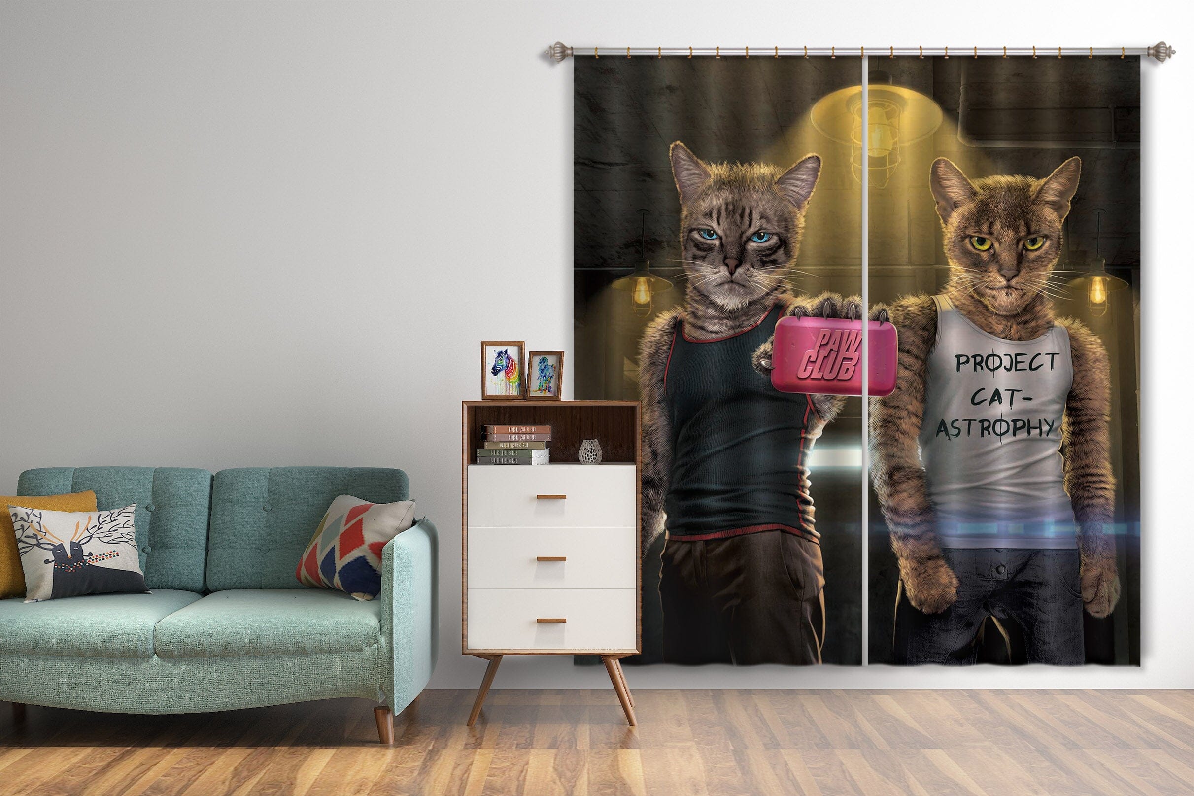 3D Paw Club 057 Vincent Hie Curtain Curtains Drapes Curtains AJ Creativity Home 