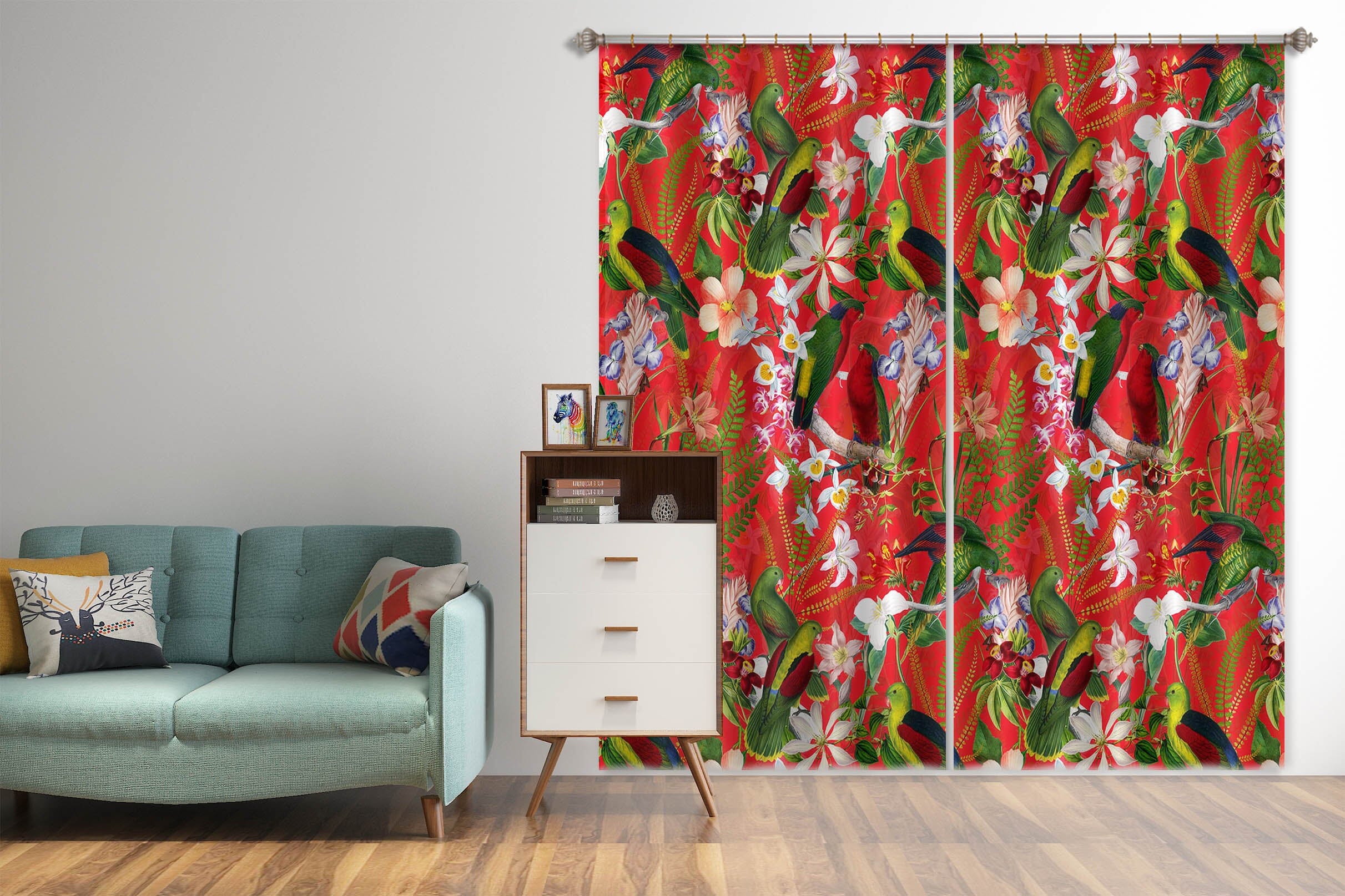 3D Red Painted 125 Uta Naumann Curtain Curtains Drapes Curtains AJ Creativity Home 