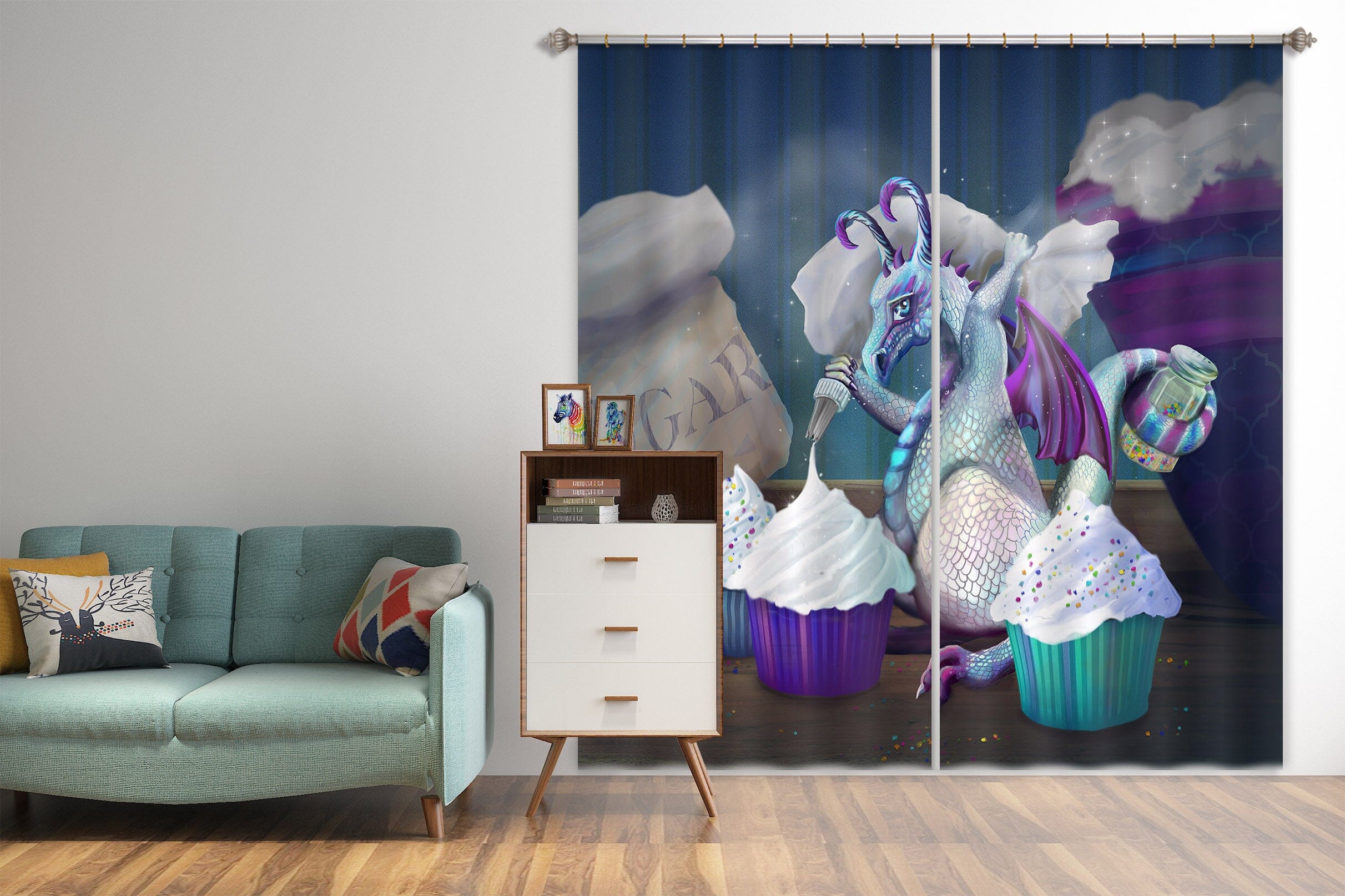 3D Cream Cake 101 Rose Catherine Khan Curtain Curtains Drapes Curtains AJ Creativity Home 