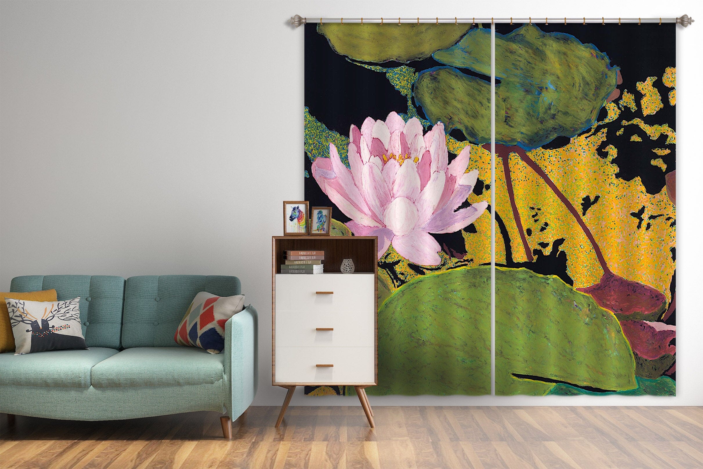 3D Pink Lotus 284 Allan P. Friedlander Curtain Curtains Drapes Curtains AJ Creativity Home 