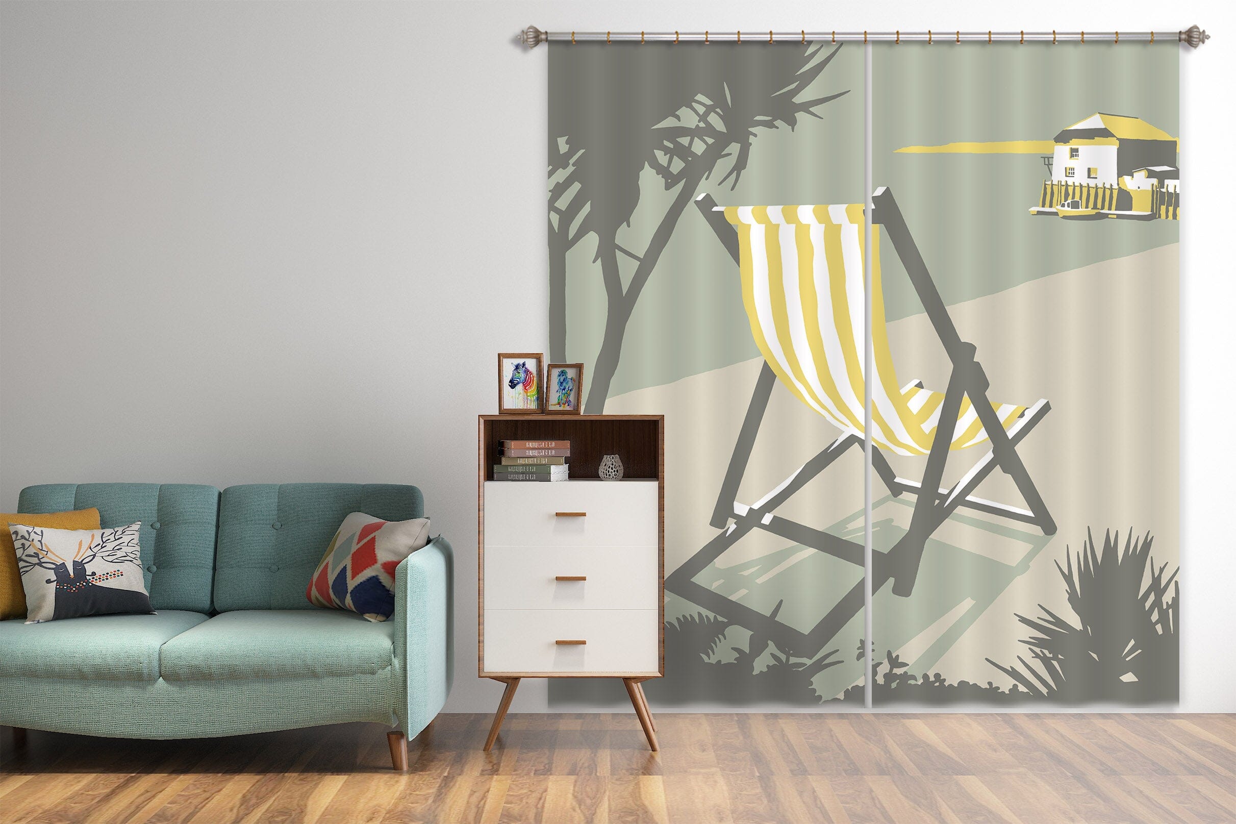 3D Rock Deckchair 138 Steve Read Curtain Curtains Drapes Curtains AJ Creativity Home 