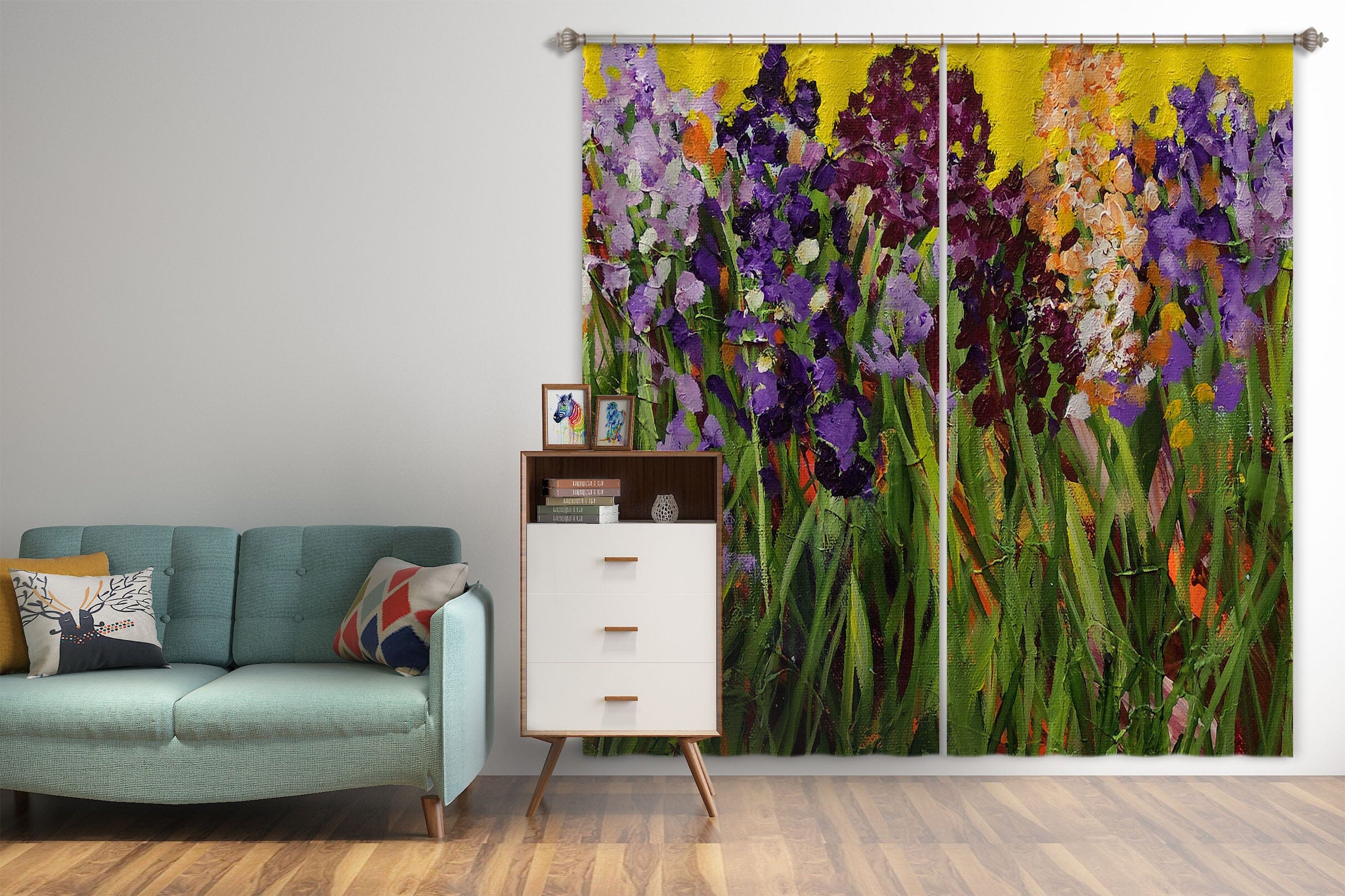 3D Purple Wild Flower 261 Allan P. Friedlander Curtain Curtains Drapes Curtains AJ Creativity Home 