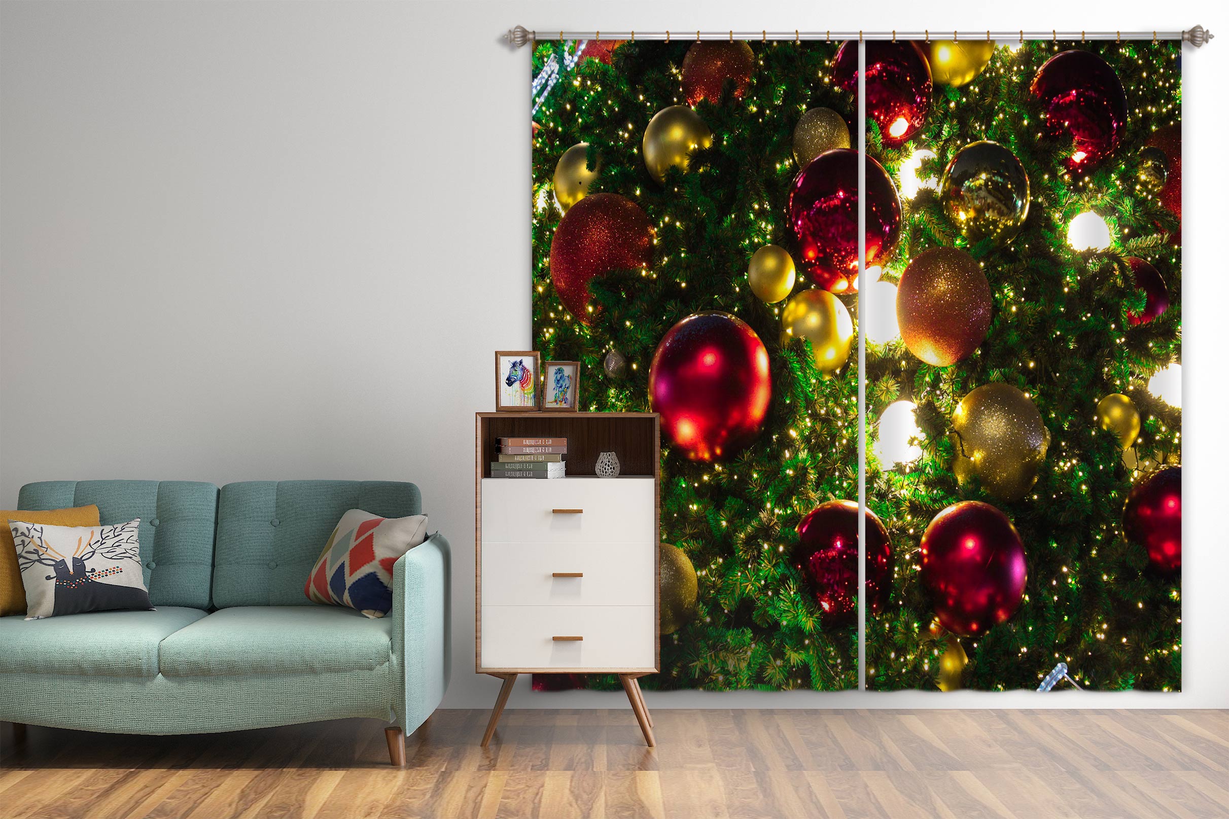 3D Ball Pendant 52060 Christmas Curtains Drapes Xmas