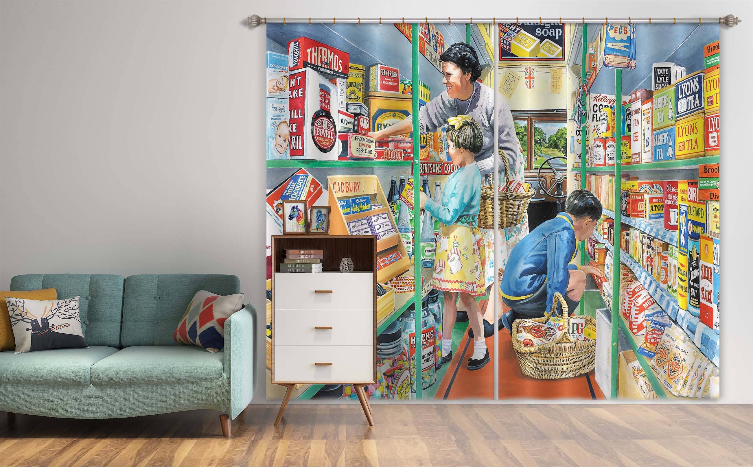 3D In The Mobile Shop 072 Trevor Mitchell Curtain Curtains Drapes Curtains AJ Creativity Home 