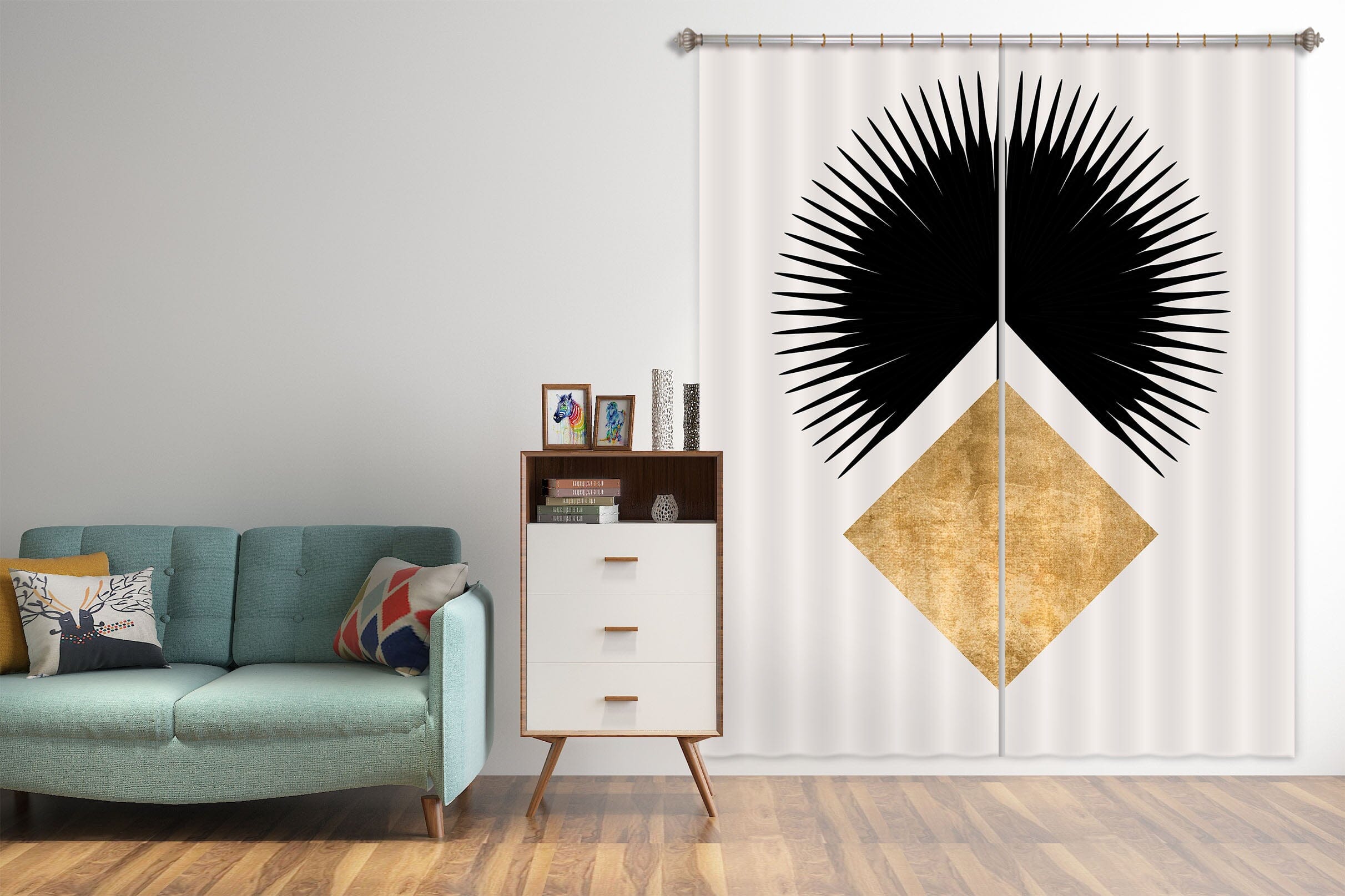 3D Golden Diamond 1111 Boris Draschoff Curtain Curtains Drapes Curtains AJ Creativity Home 