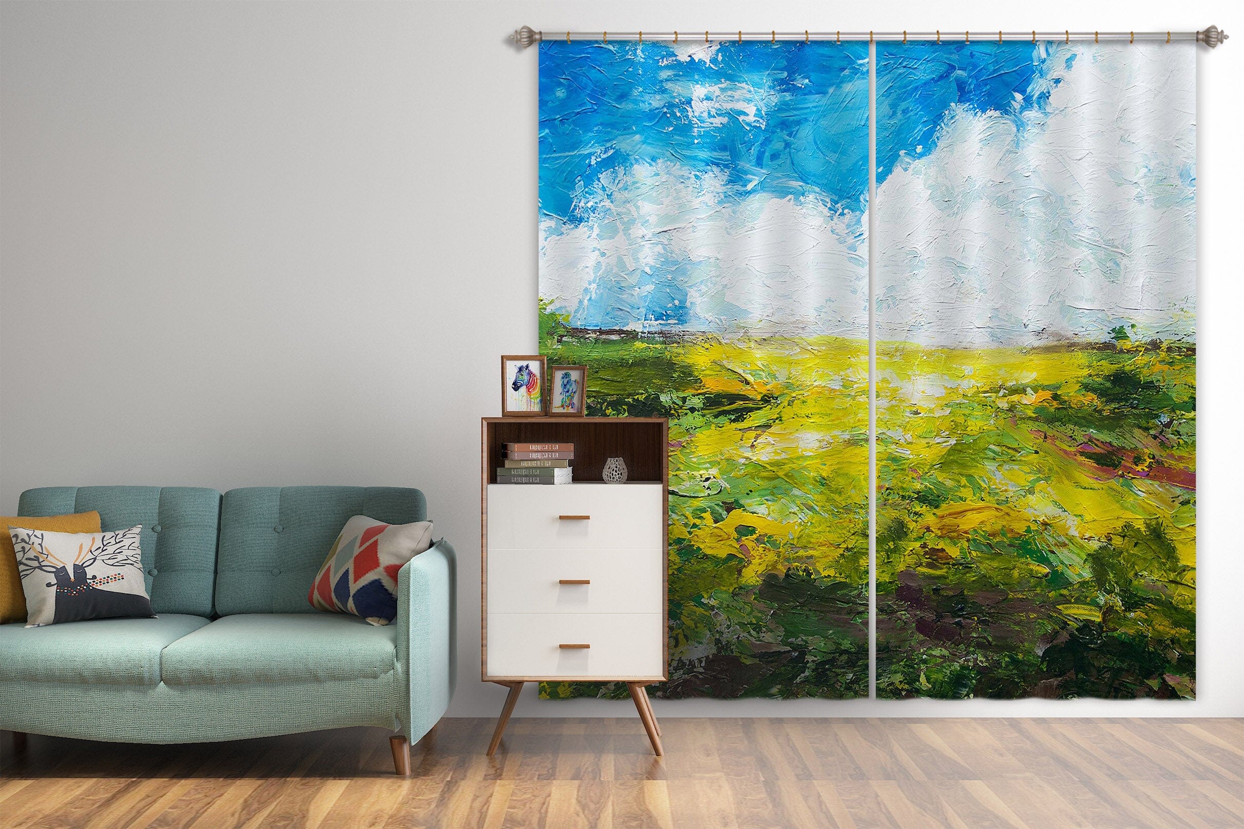 3D Green Grassland 249 Allan P. Friedlander Curtain Curtains Drapes Curtains AJ Creativity Home 