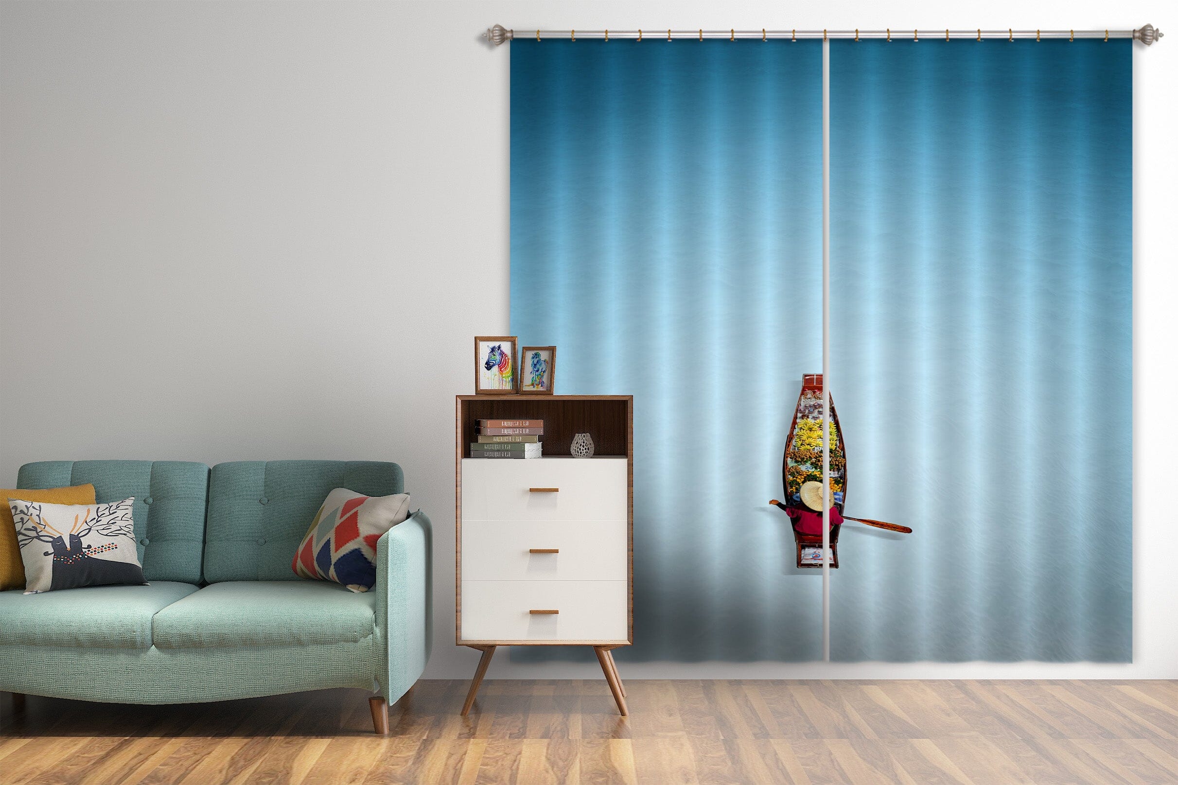 3D Boat In Water 074 Marco Carmassi Curtain Curtains Drapes Curtains AJ Creativity Home 