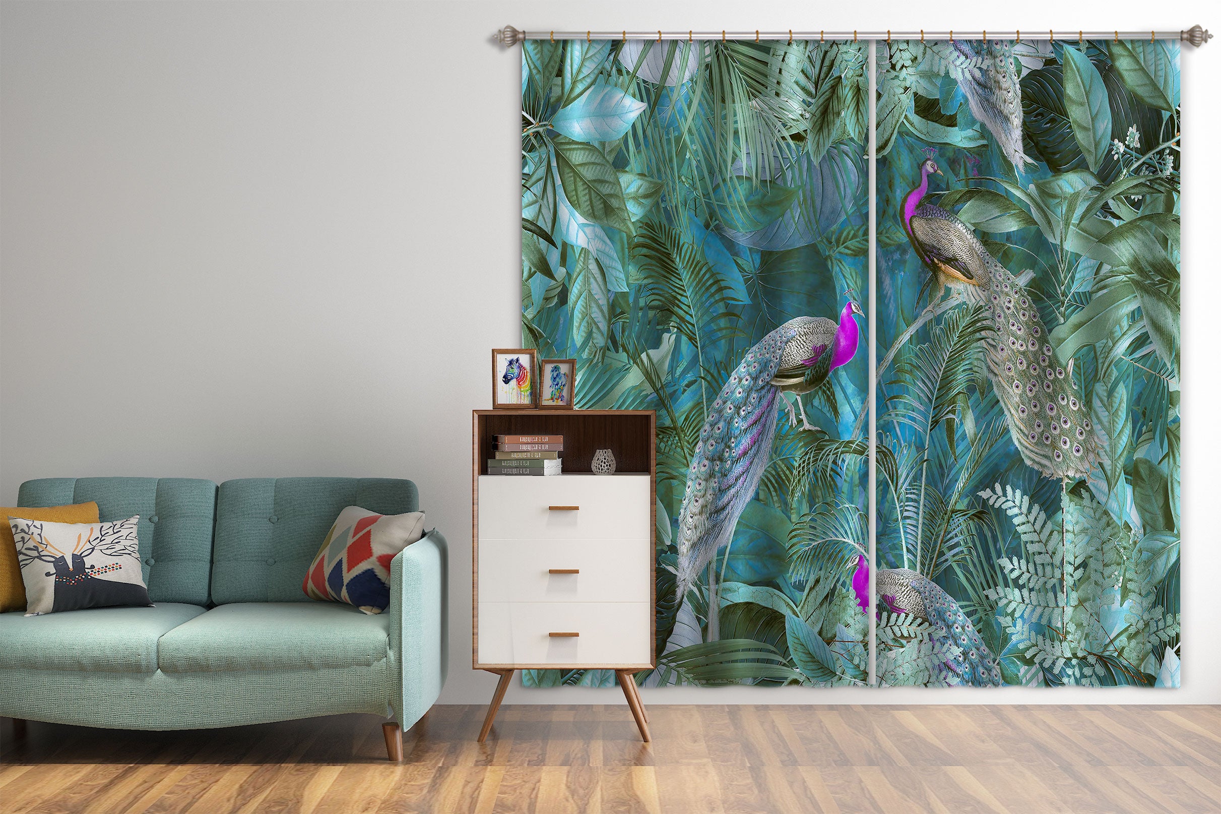 3D Peacock Paradise 011 Andrea haase Curtain Curtains Drapes