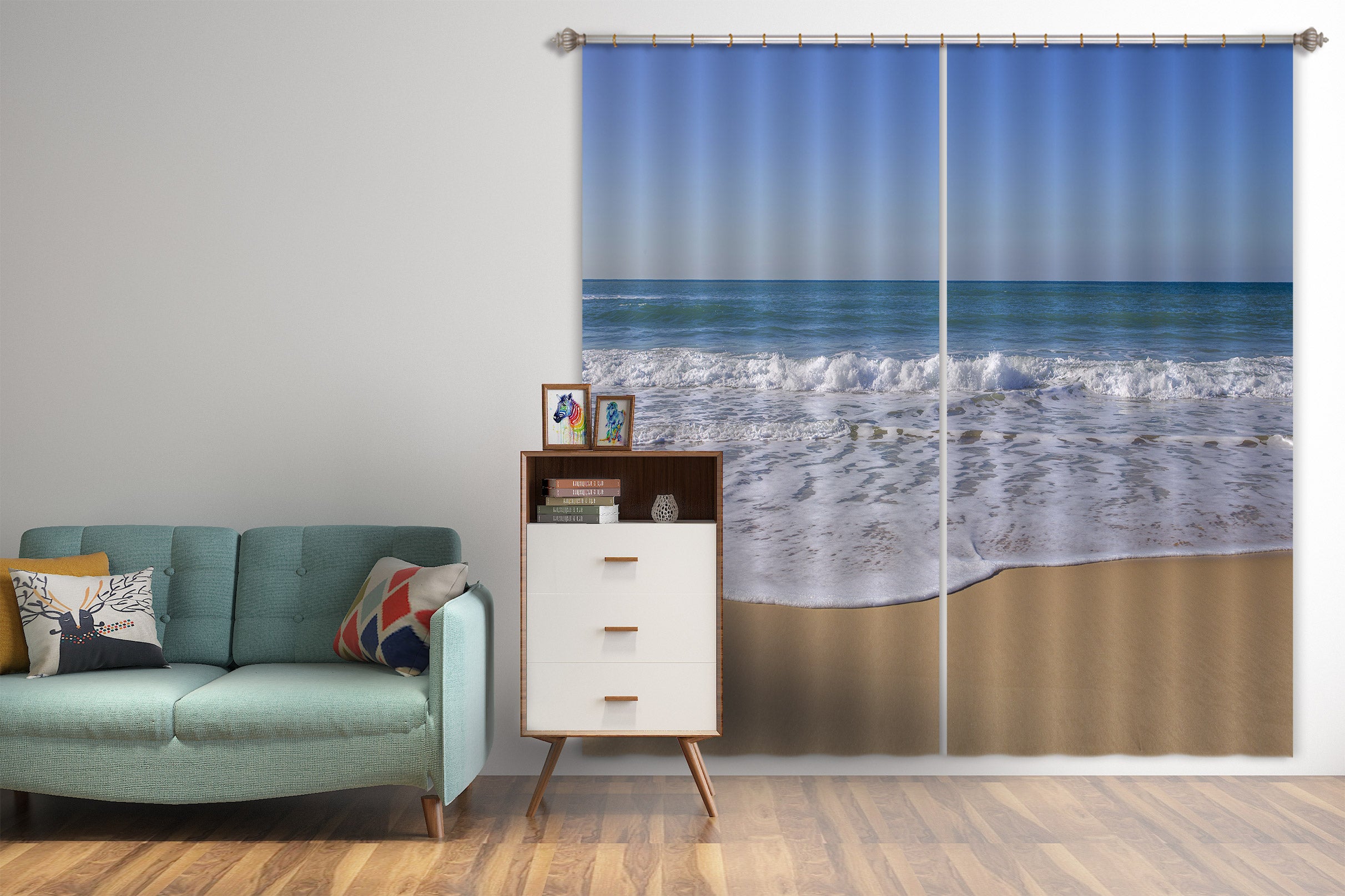 3D Beach Sea 048 Assaf Frank Curtain Curtains Drapes
