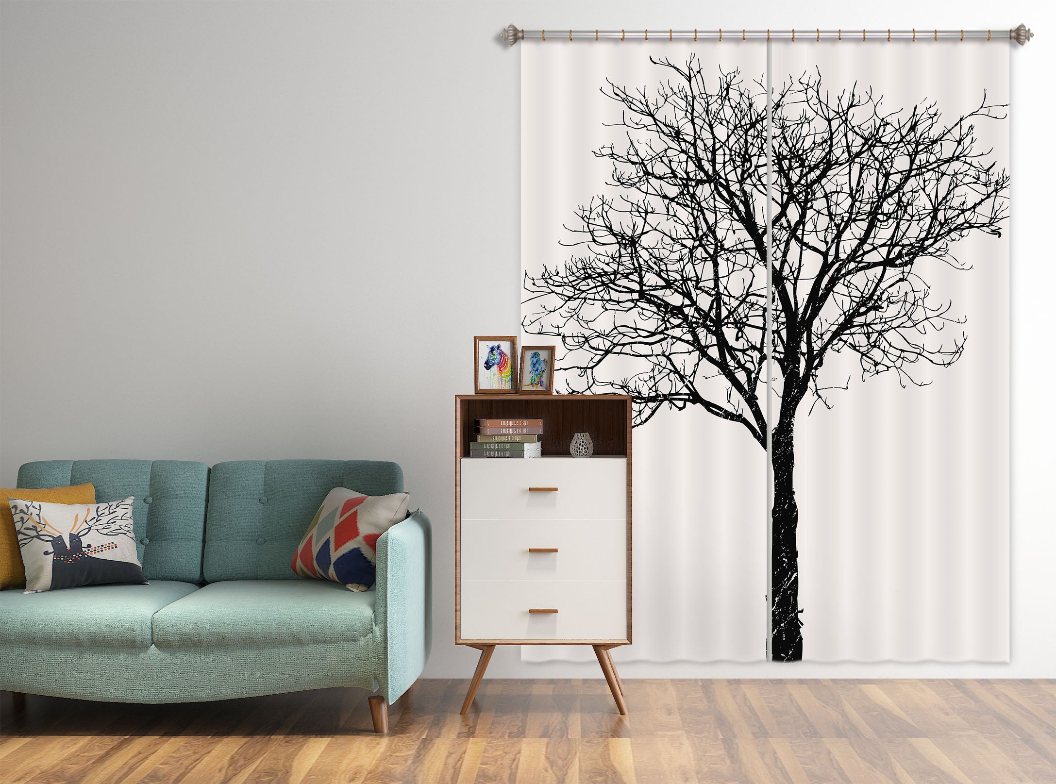 3D Black Birch 1013 Boris Draschoff Curtain Curtains Drapes