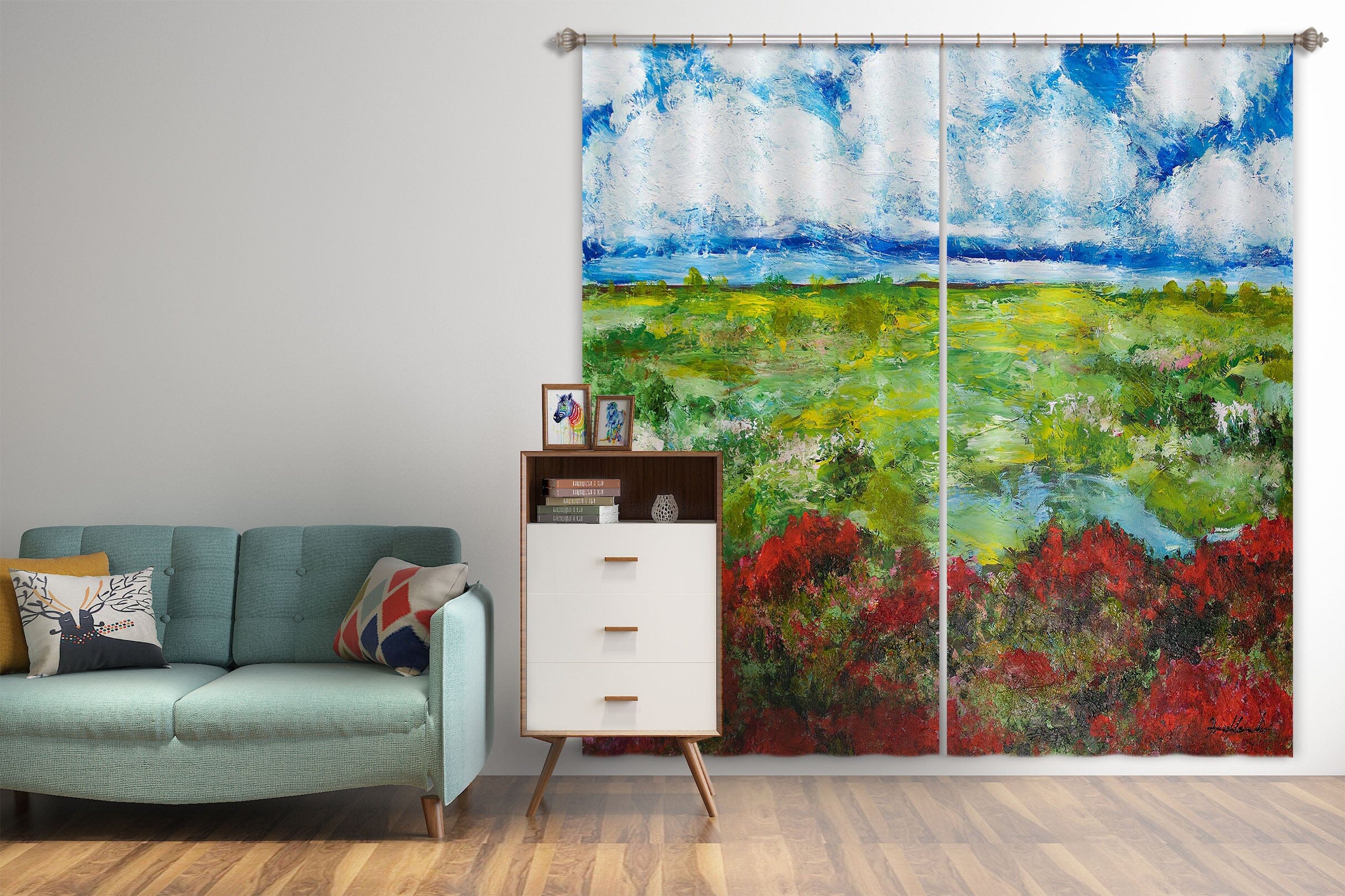 3D Steppe Lake 250 Allan P. Friedlander Curtain Curtains Drapes Curtains AJ Creativity Home 