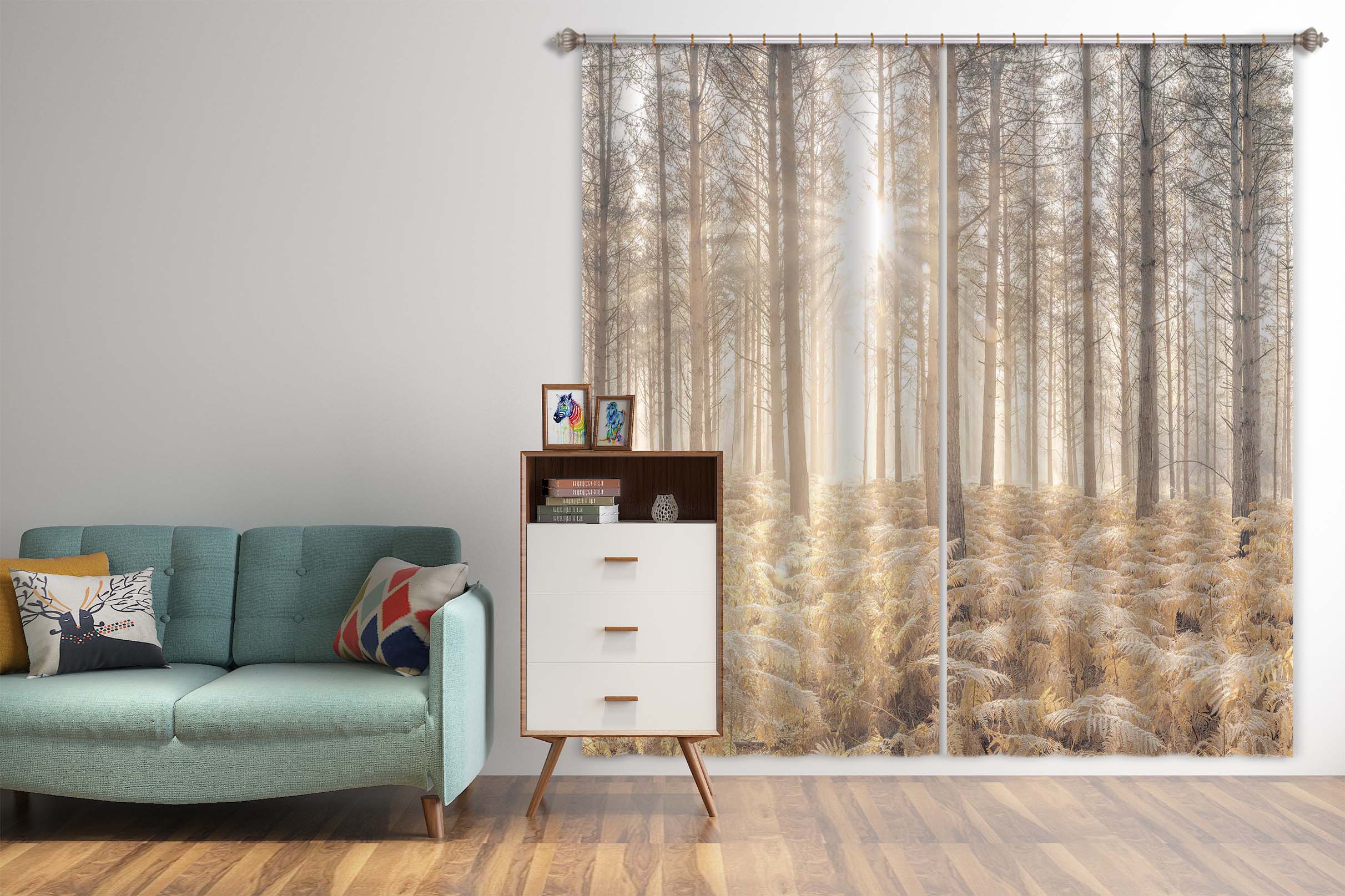 3D Sun Wood 6361 Assaf Frank Curtain Curtains Drapes