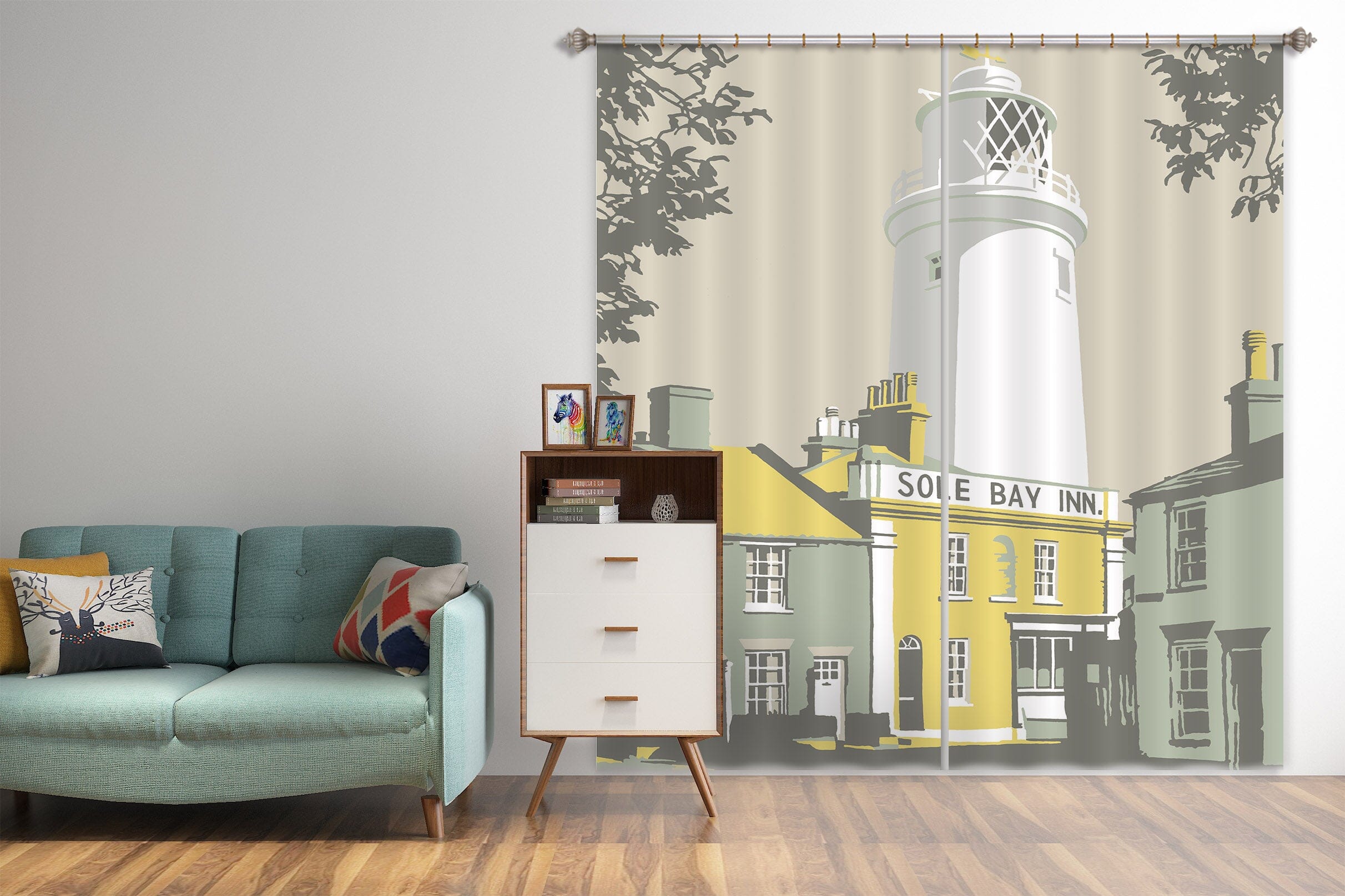 3D Sole Bay Inn 147 Steve Read Curtain Curtains Drapes Curtains AJ Creativity Home 