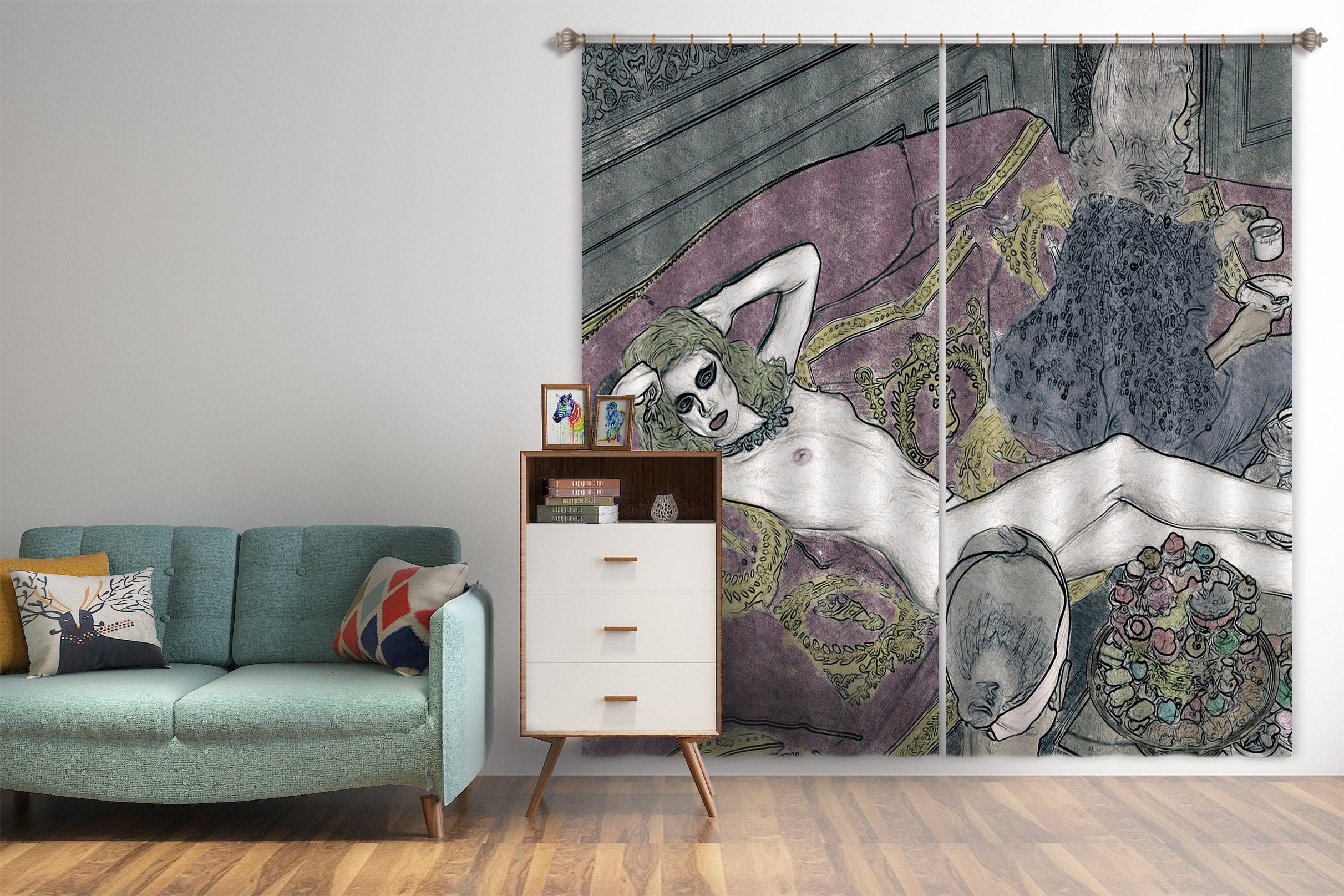 3D Garden Girl 047 Marco Cavazzana Curtain Curtains Drapes Curtains AJ Creativity Home 