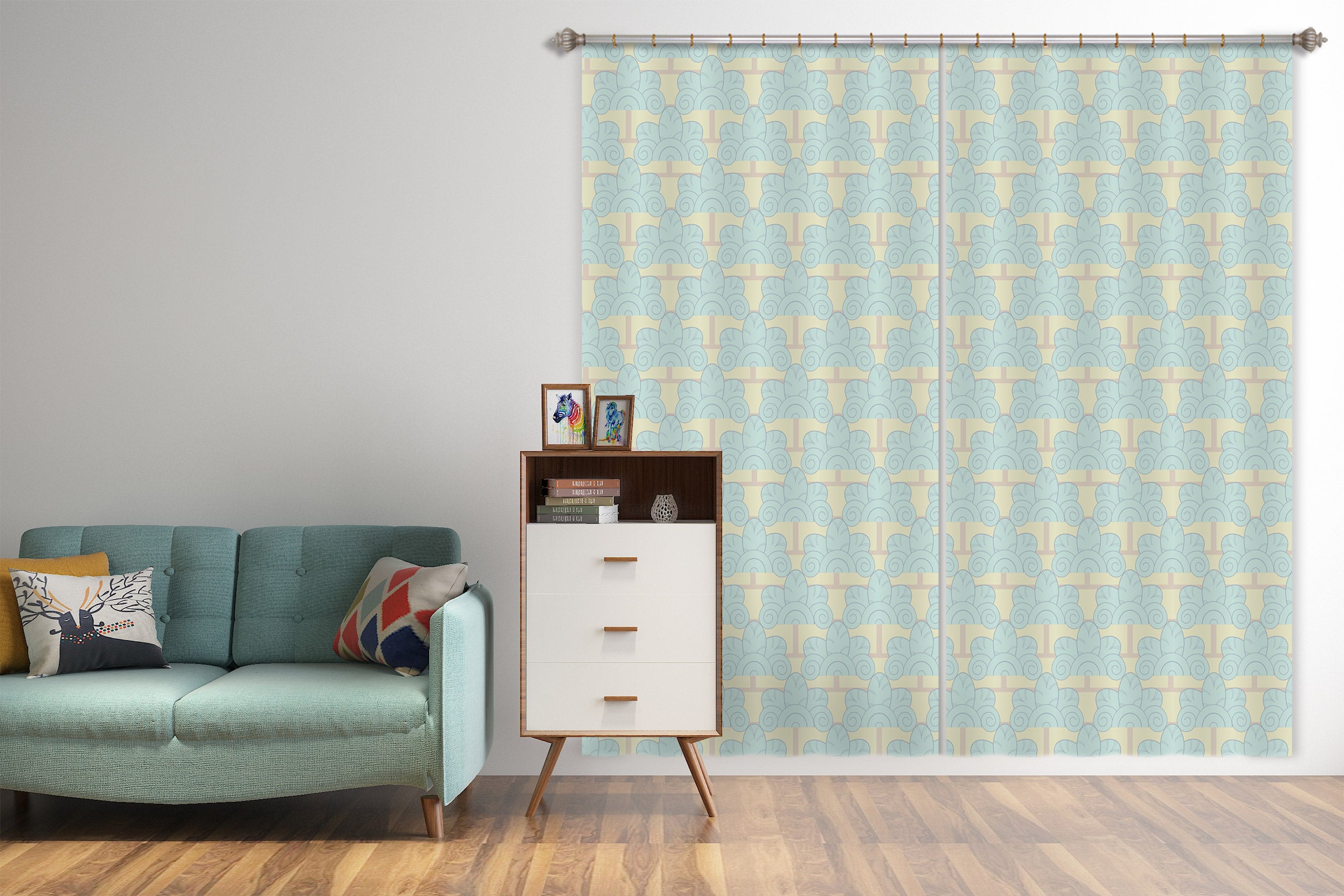 3D Yellow Pattern 98124 Kasumi Loffler Curtain Curtains Drapes