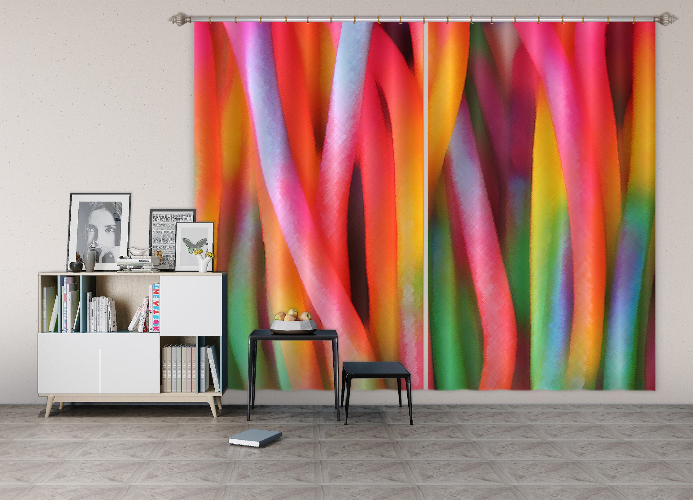 3D Color Bars 70077 Shandra Smith Curtain Curtains Drapes