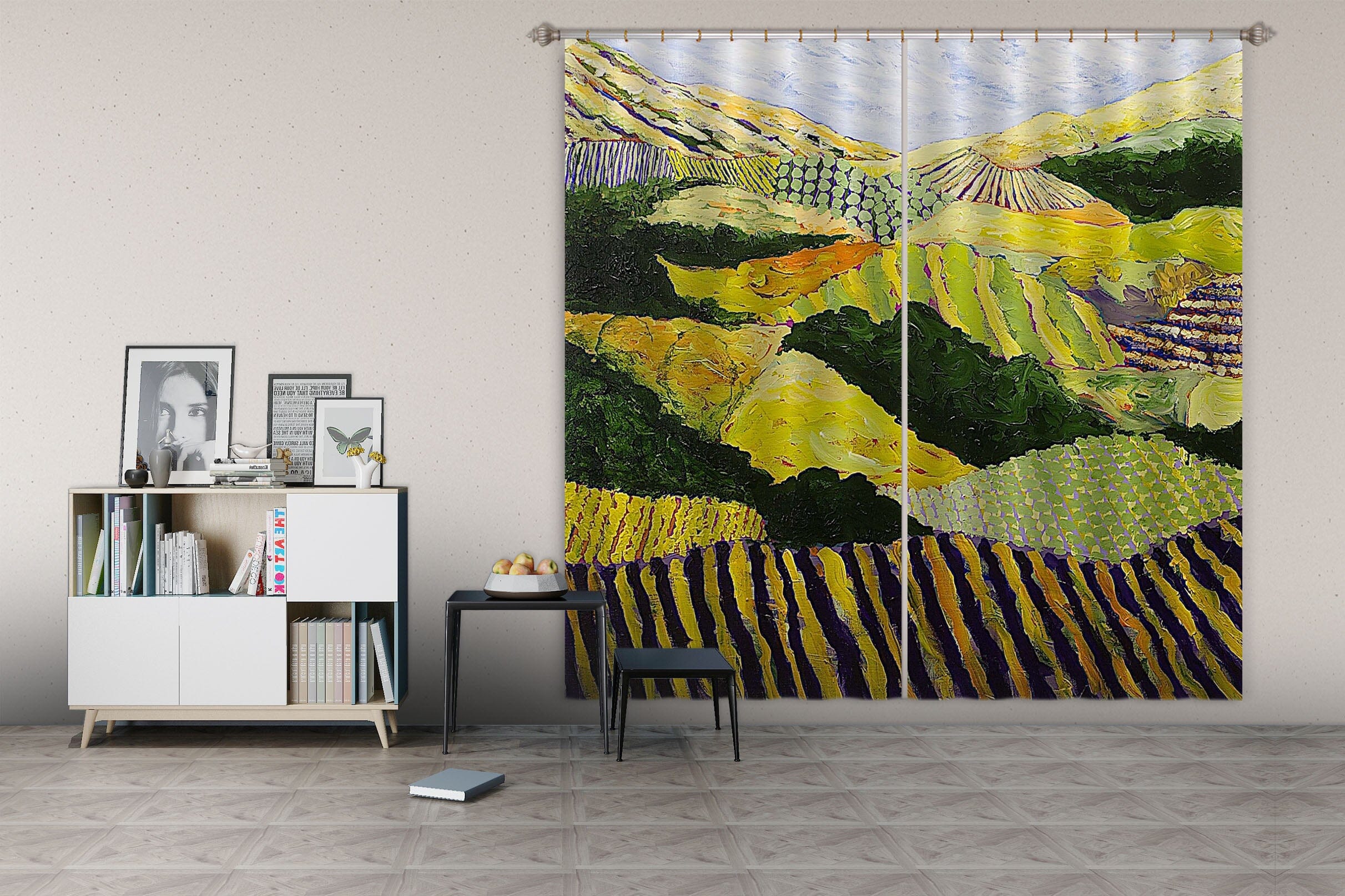 3D Colored Field 126 Allan P. Friedlander Curtain Curtains Drapes Curtains AJ Creativity Home 