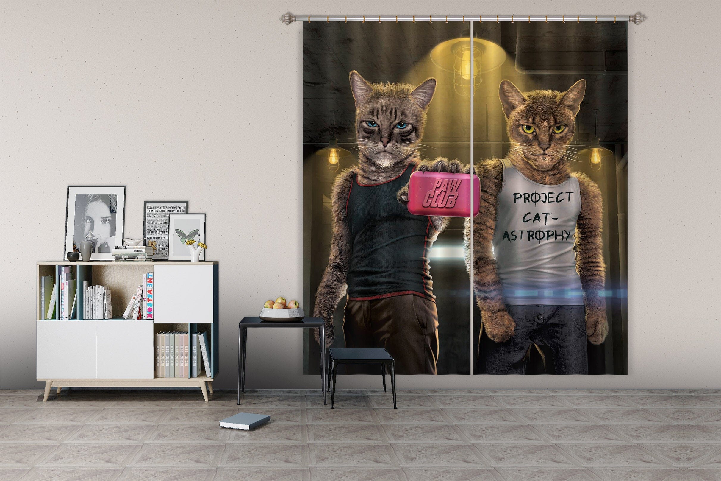 3D Paw Club 057 Vincent Hie Curtain Curtains Drapes Curtains AJ Creativity Home 