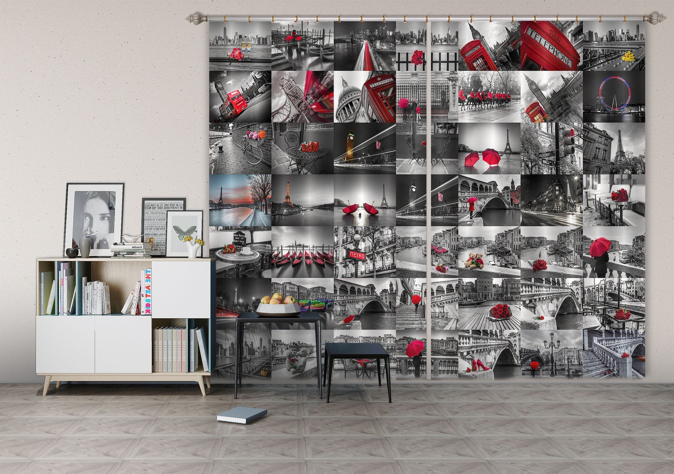 3D Modern Grey 201 Assaf Frank Curtain Curtains Drapes Curtains AJ Creativity Home 