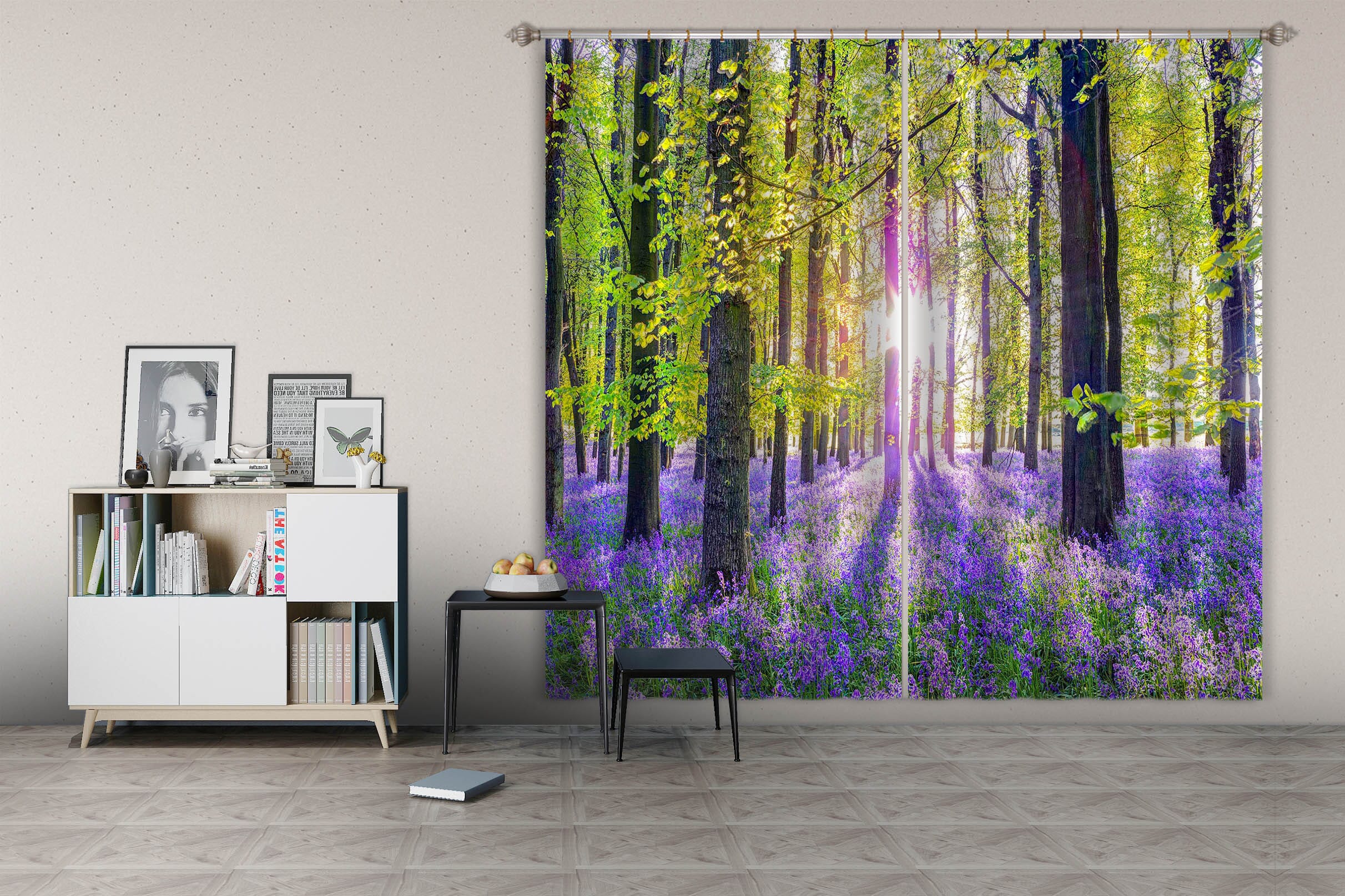 3D Purple Ocean 017 Assaf Frank Curtain Curtains Drapes Curtains AJ Creativity Home 