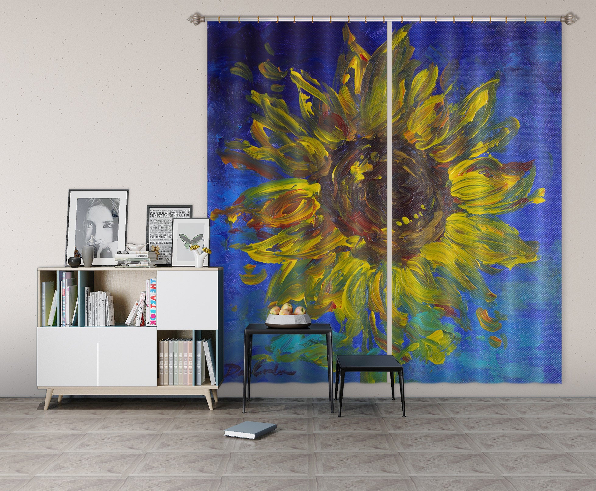 3D Sunflower 2195 Debi Coules Curtain Curtains Drapes
